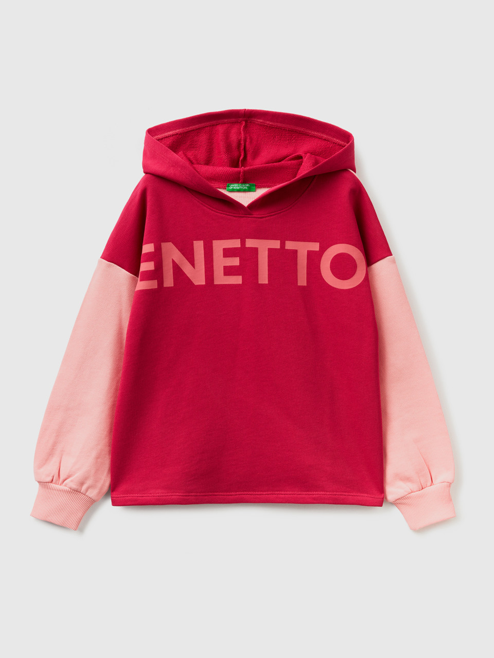 Benetton, Oversize-sweatshirt Mit Kapuze, Zyklame, female