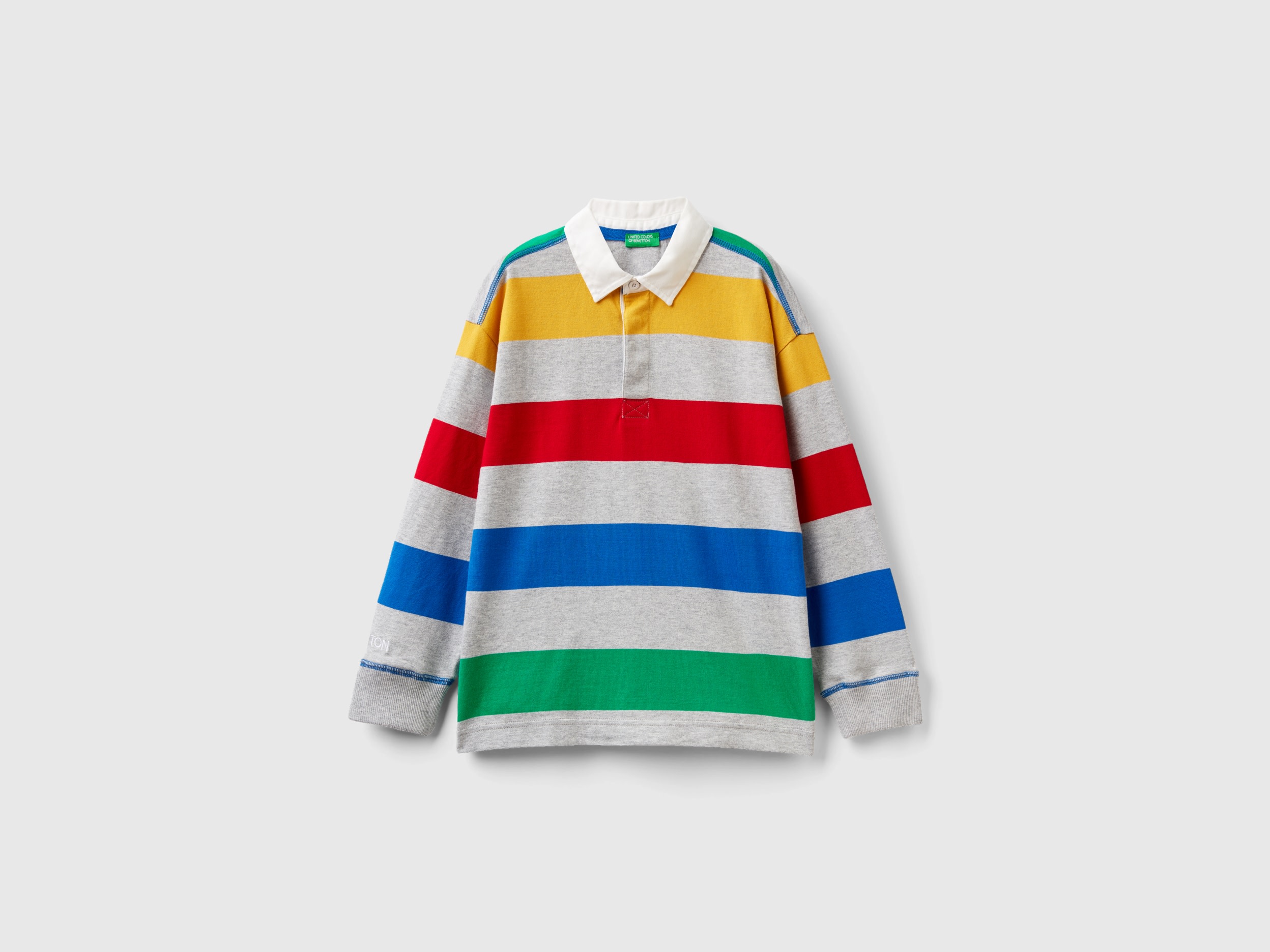 Benetton, Multicolor Striped Rugby Polo, size XL, Multi-color, Kids