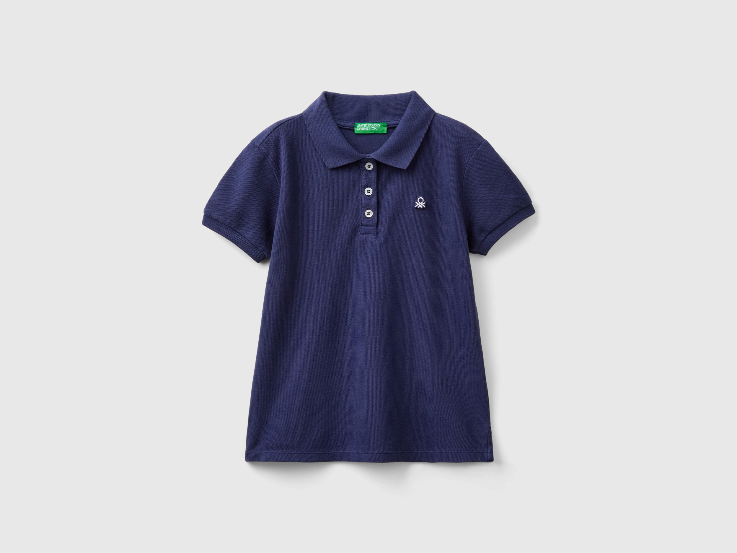 United Colors of Benetton Benetton, Πόλο Κοντομάνικο Από Οργανικό Βαμβακερό, size 3XL, Σκουρο Μπλε, Παιδικά