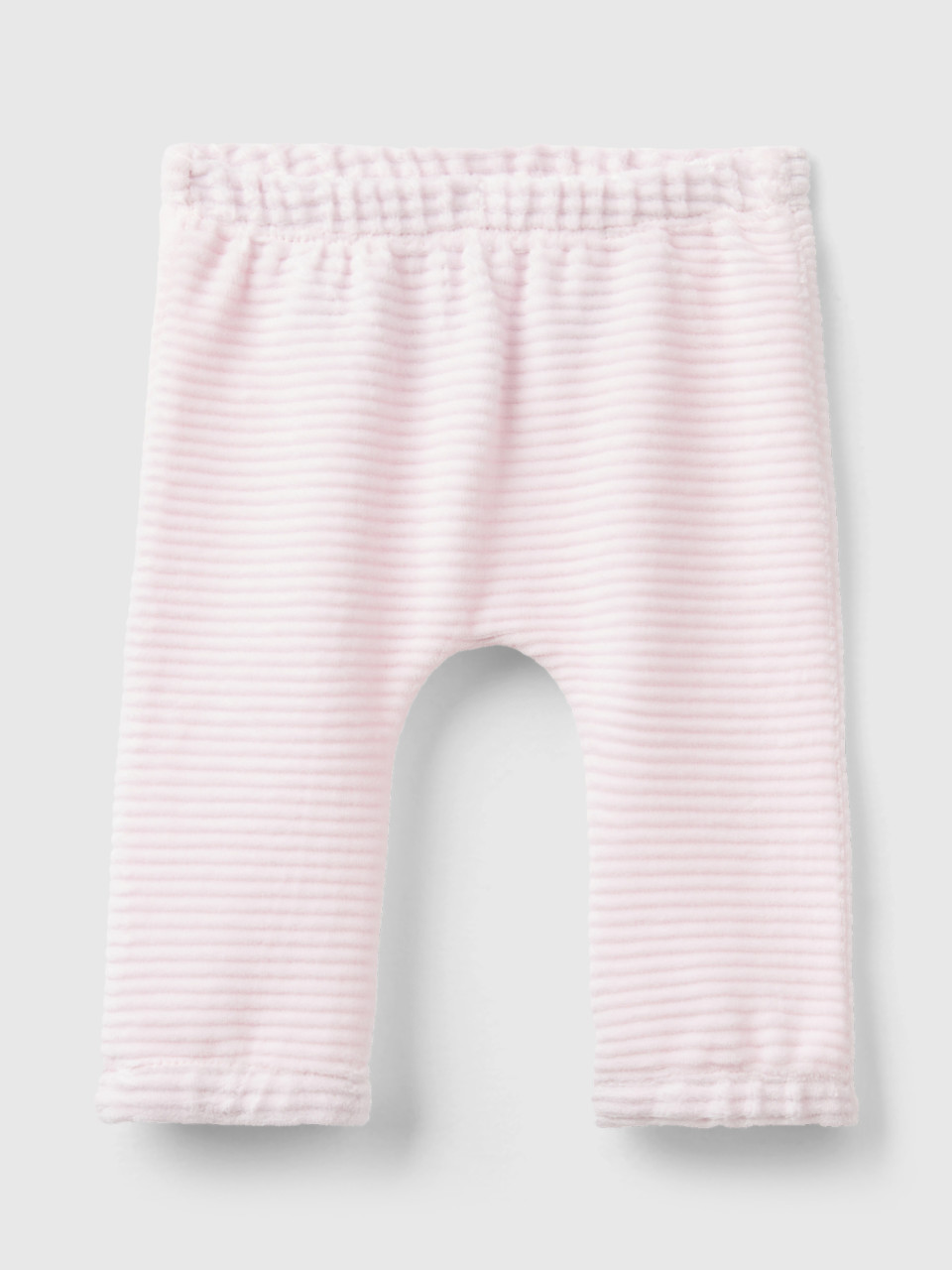 Benetton, Chenille Trousers With Embroidery, Soft Pink, Kids