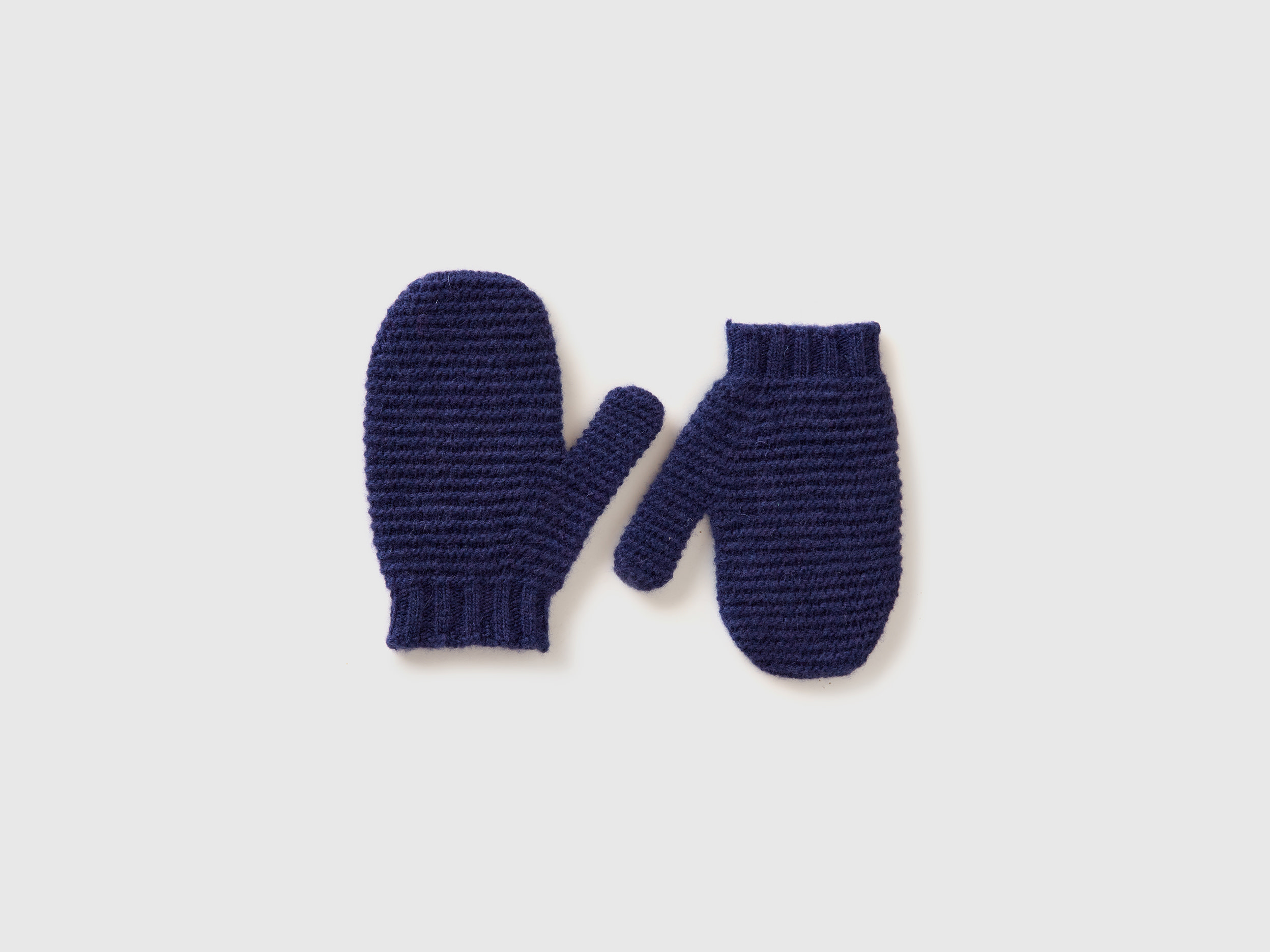 Benetton, Muffole In Misto Lana, Blu Scuro, Bambini