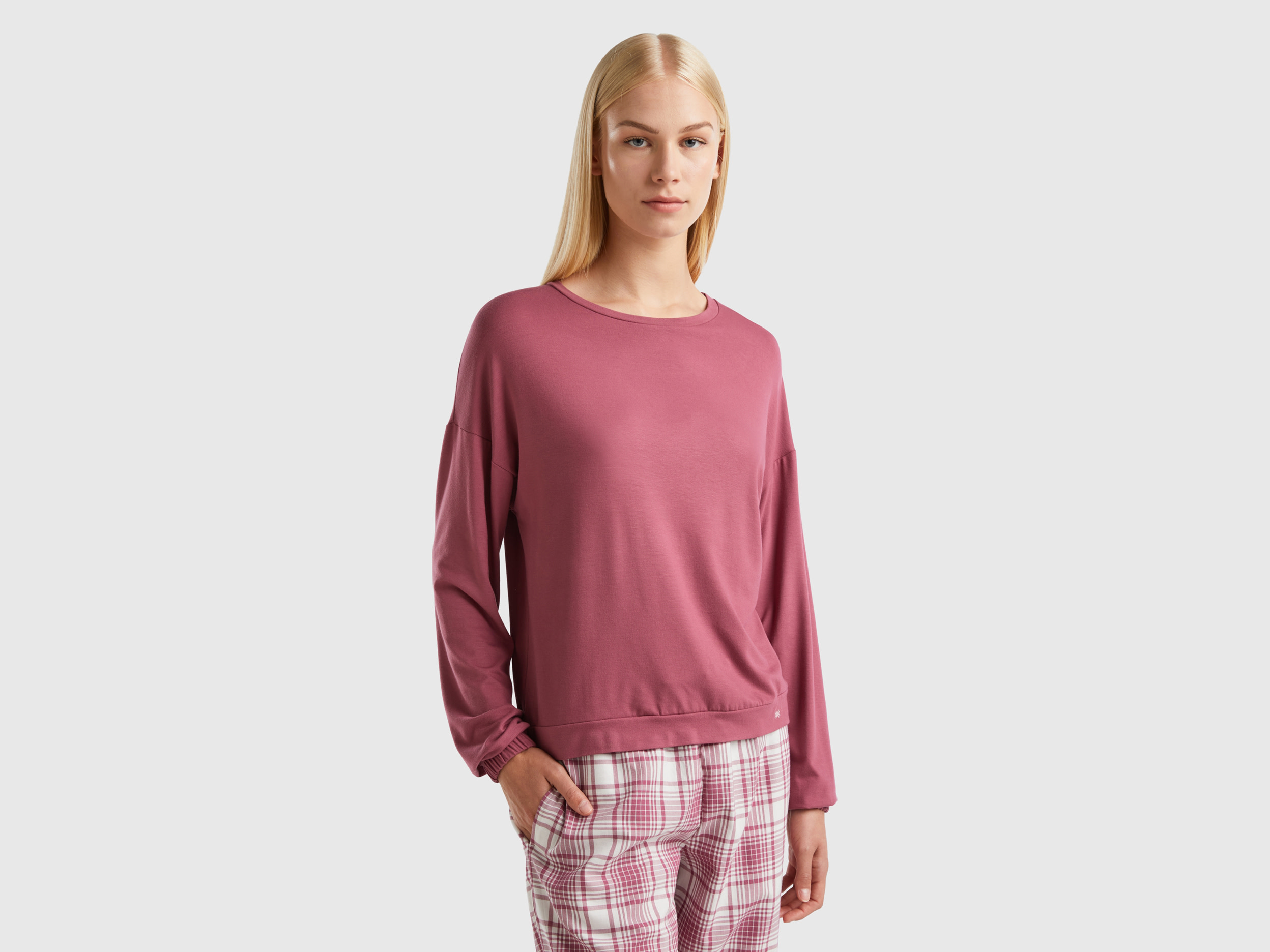 Benetton, T-shirt In Stretch Viscose Blend, size S, , Women