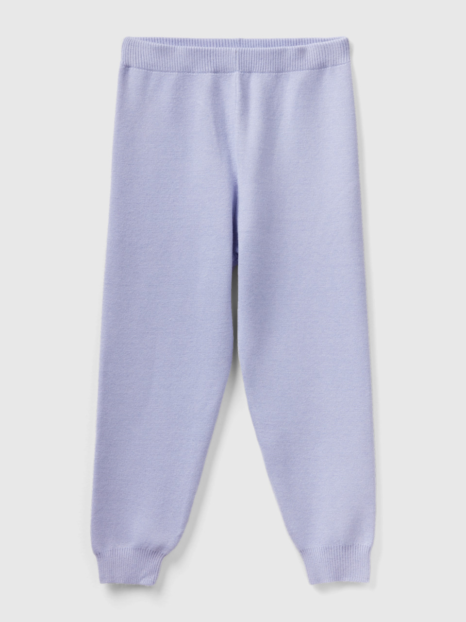 Benetton, Knit Trousers With Drawstring, Lilac, Kids