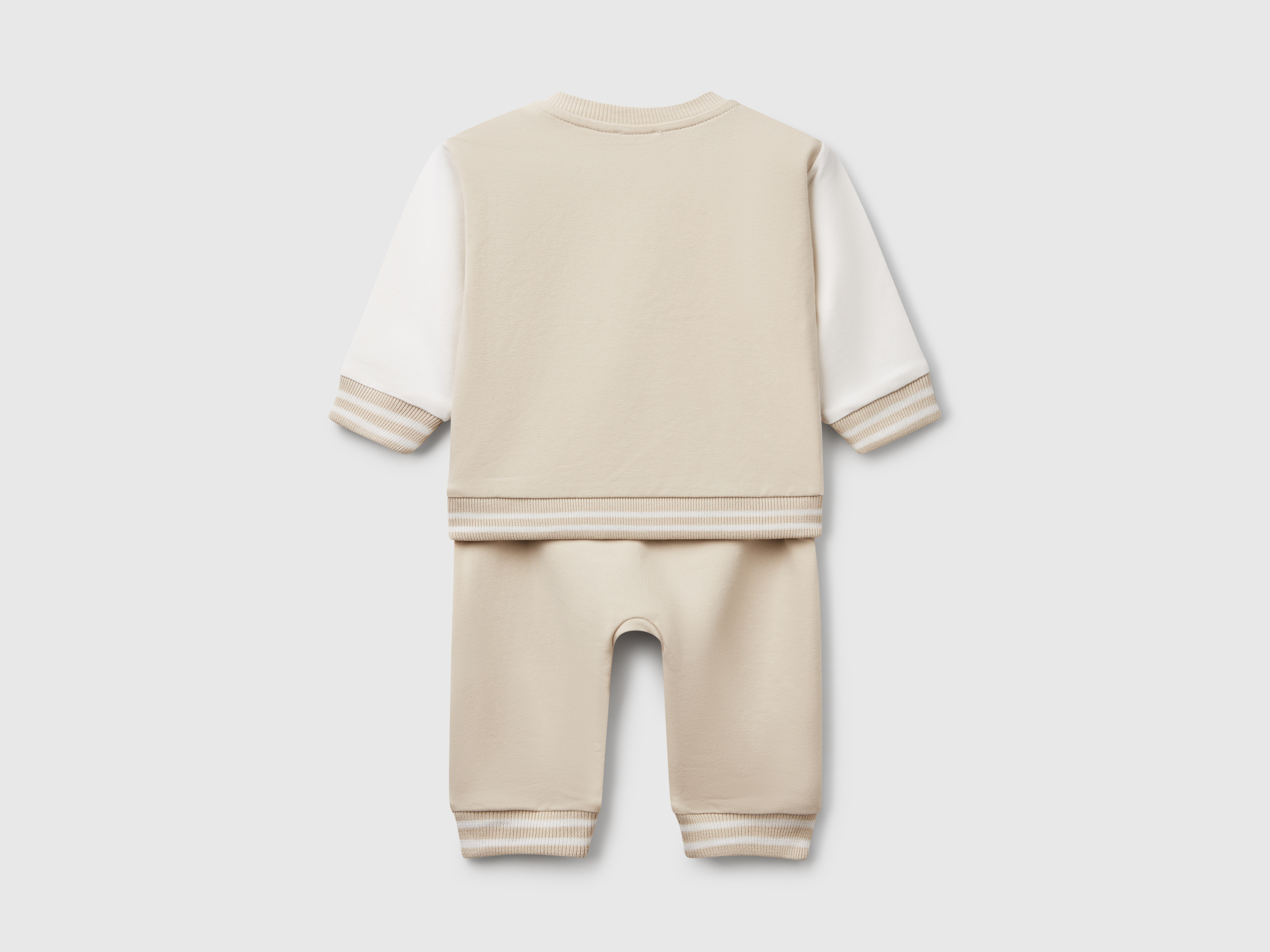 Benetton, Συνολάκι Από Ελαφρύ Φούτερ, size 3-6, Μπεζ, Παιδικά φωτογραφία