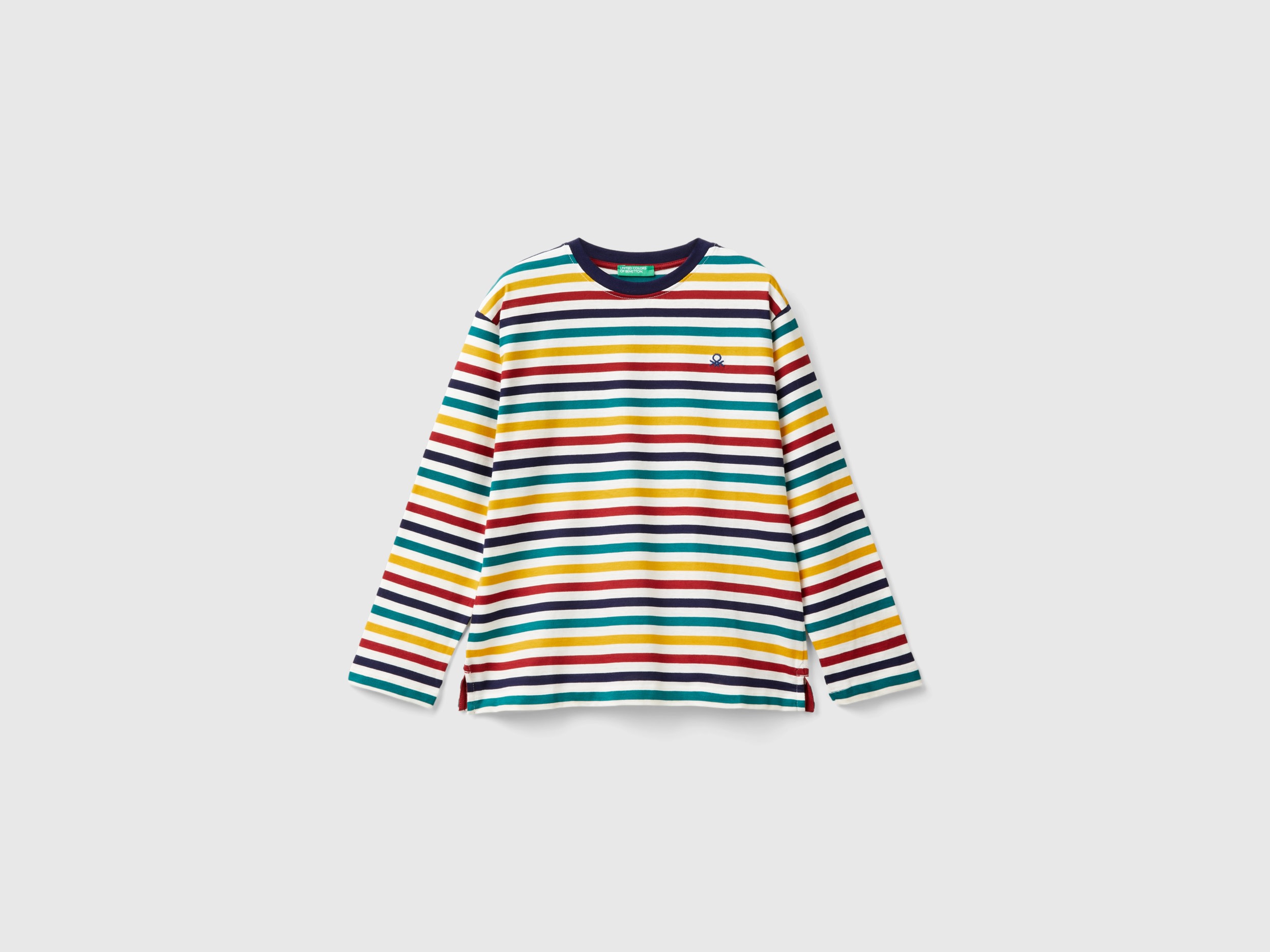 Benetton, T-shirt A Righe 100% Cotone, Multicolore, Bambini