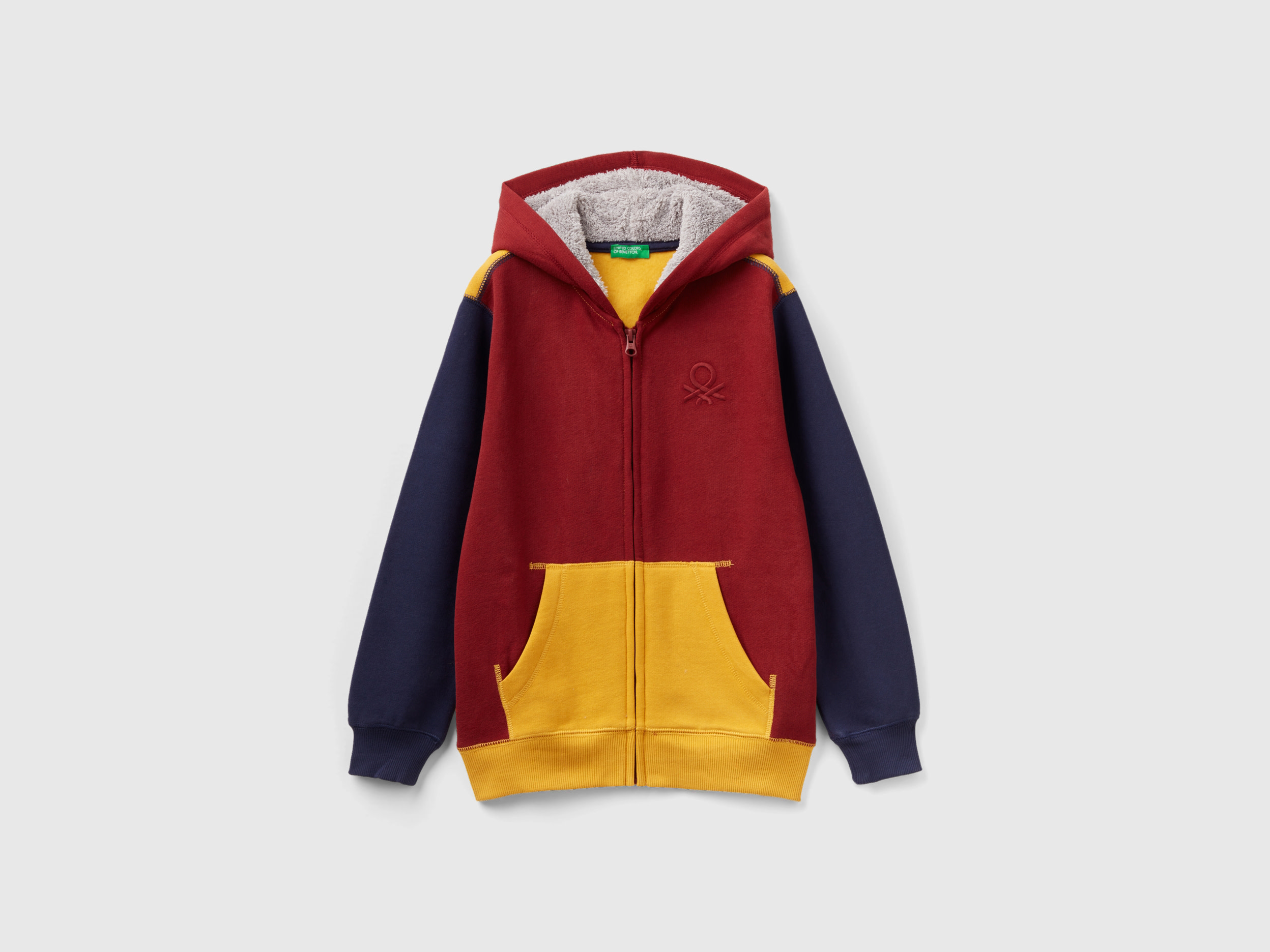 Benetton, Sweatshirt With Lined Hood, size M, Multi-color, Kids