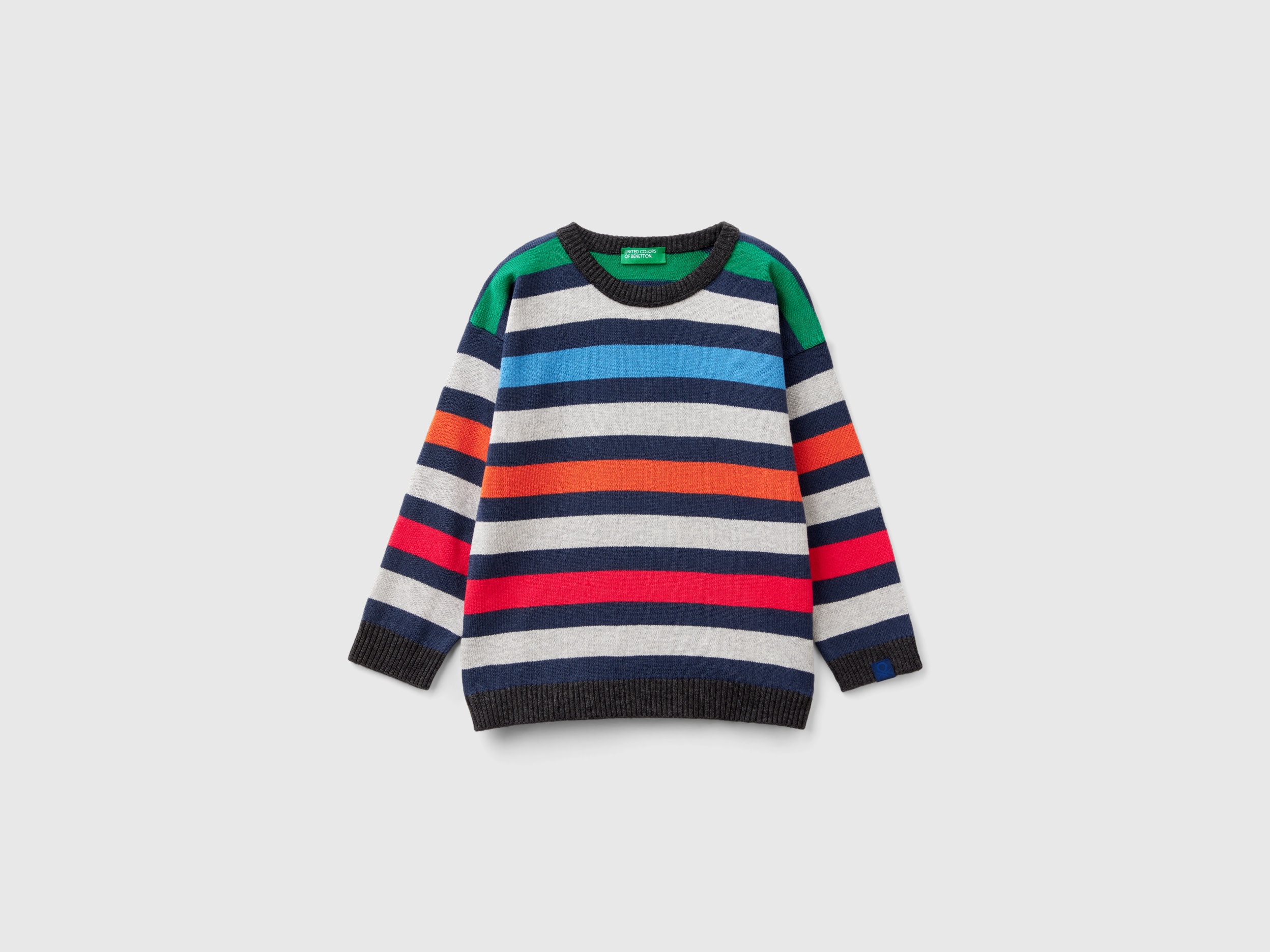 Image of Benetton, Striped Sweater, size 110, Multi-color, Kids