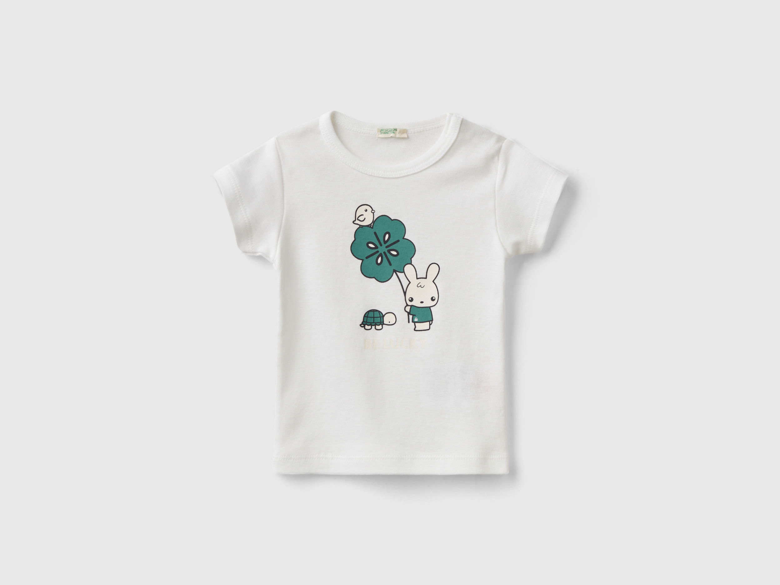 Image of Benetton, T-shirt In 100% Organic Cotton, size 82, White, Kids