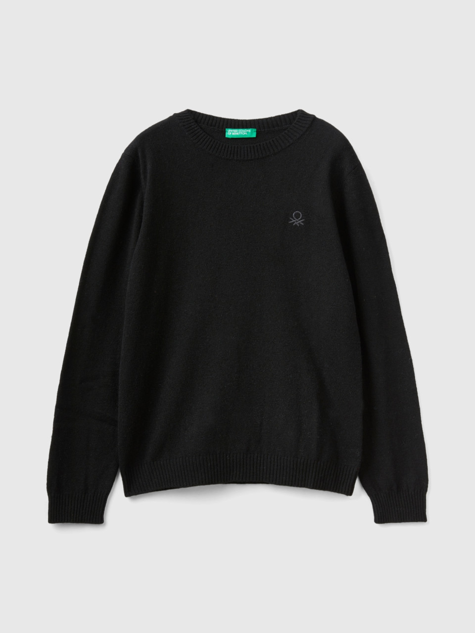 Benetton, Sweater In Cashmere And Wool Blend, Black, Kids