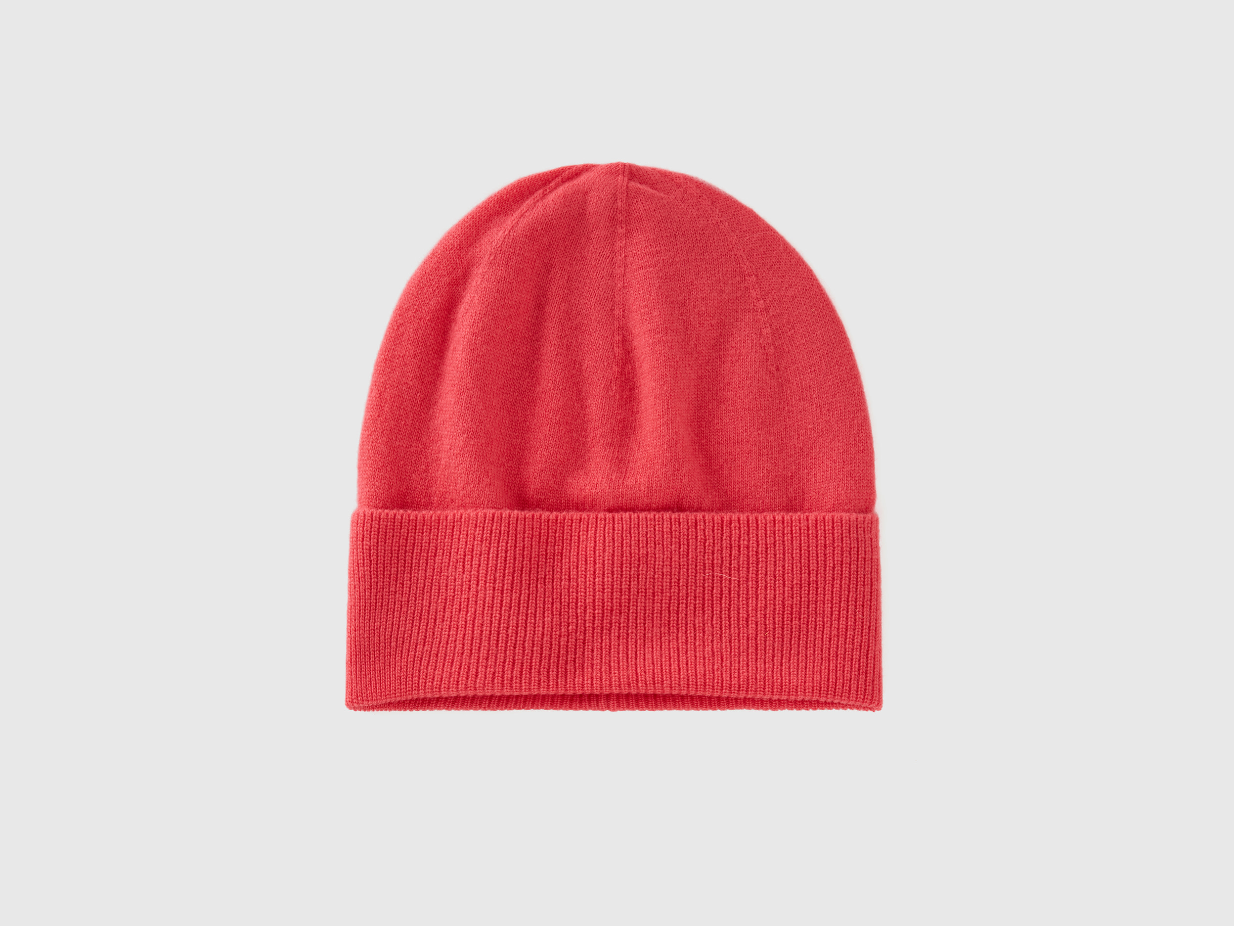 Benetton, Strawberry Red Hat In Pure Merino Wool, size OS, Strawberry, Women