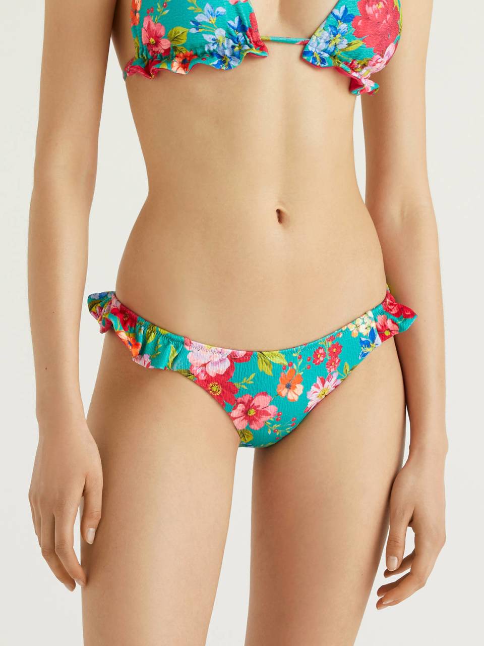Benetton Patterned swim bottoms with frills. 1