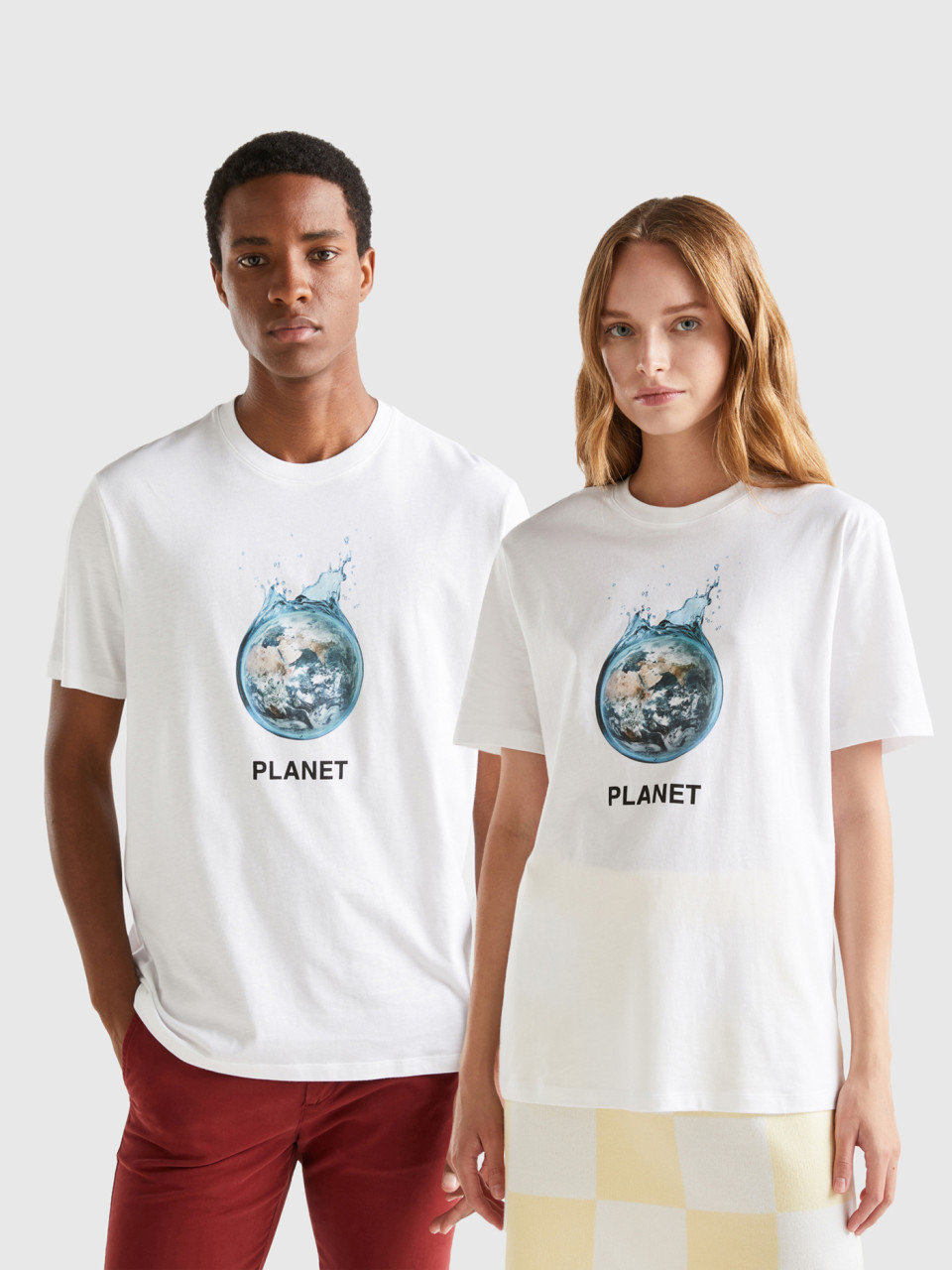Benetton, T-shirt In Pure Organic Cotton, White, Women