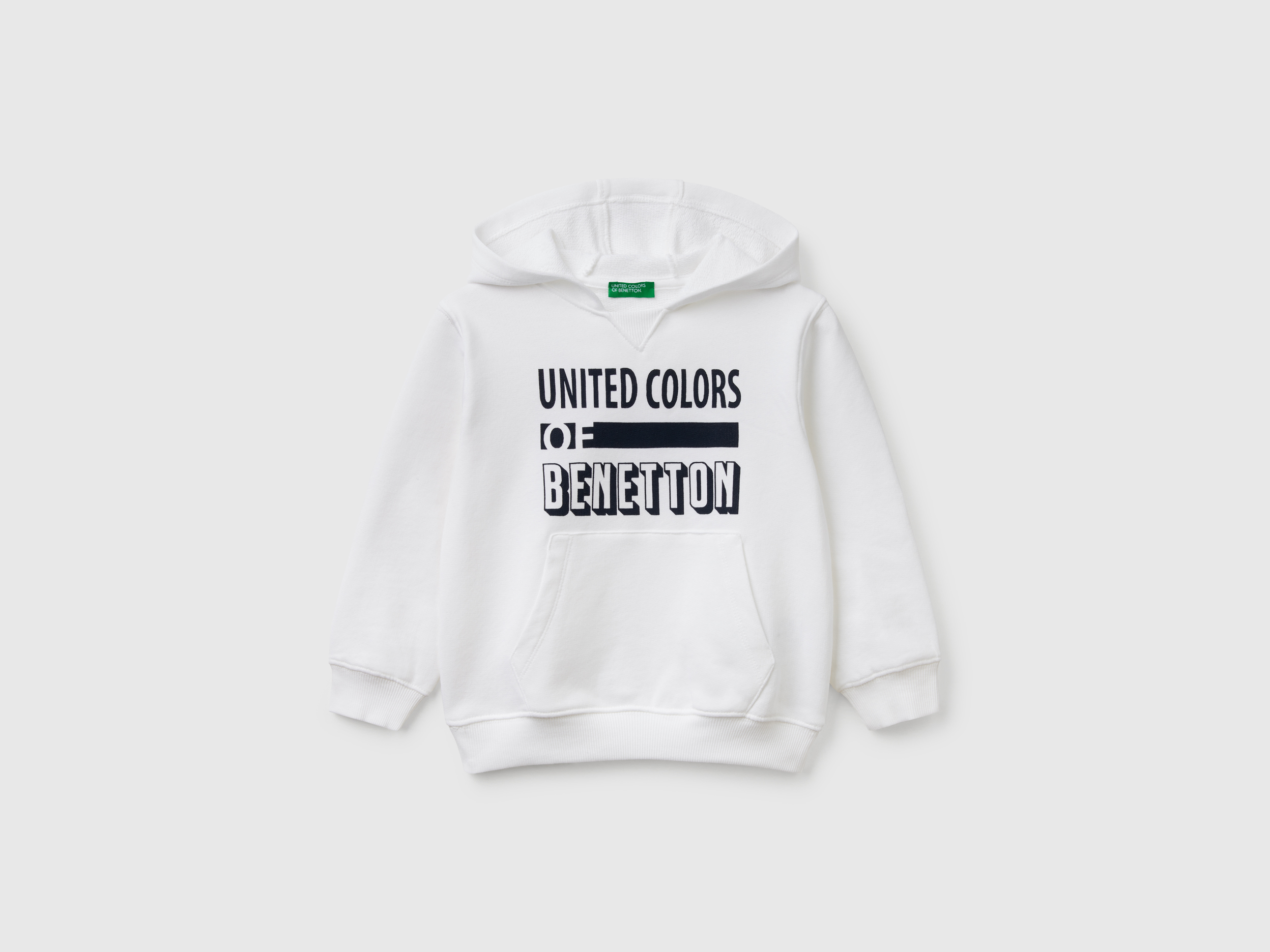 United Colors of Benetton Benetton, Φούτερ Με Κουκούλα Από 100% Βαμβακερό, size 12-18, Λευκο, Παιδικά