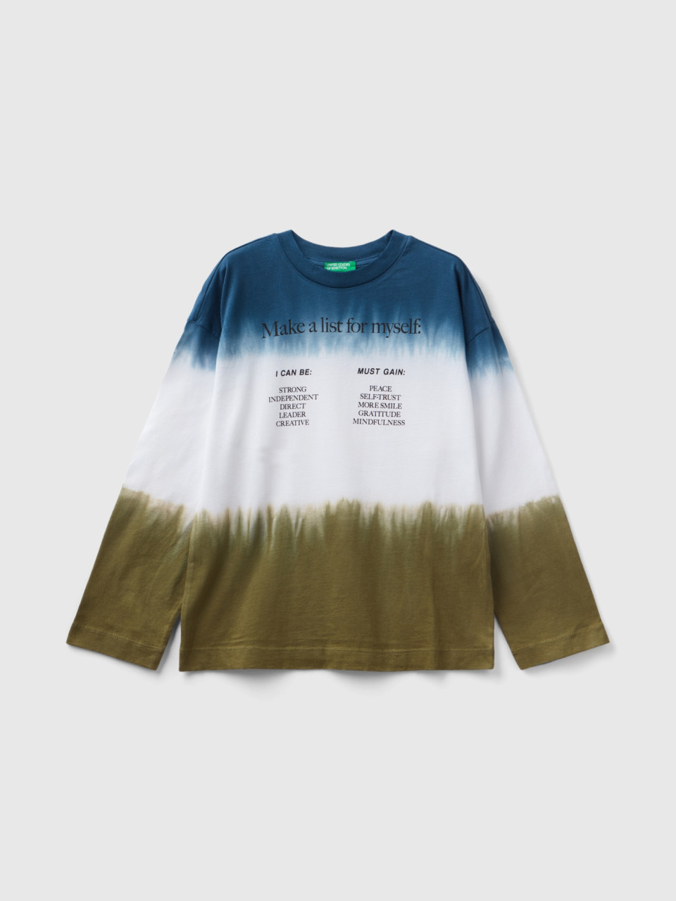 Benetton, T-shirt Dip Dye Avec Imprimé, Multicolore, Enfants