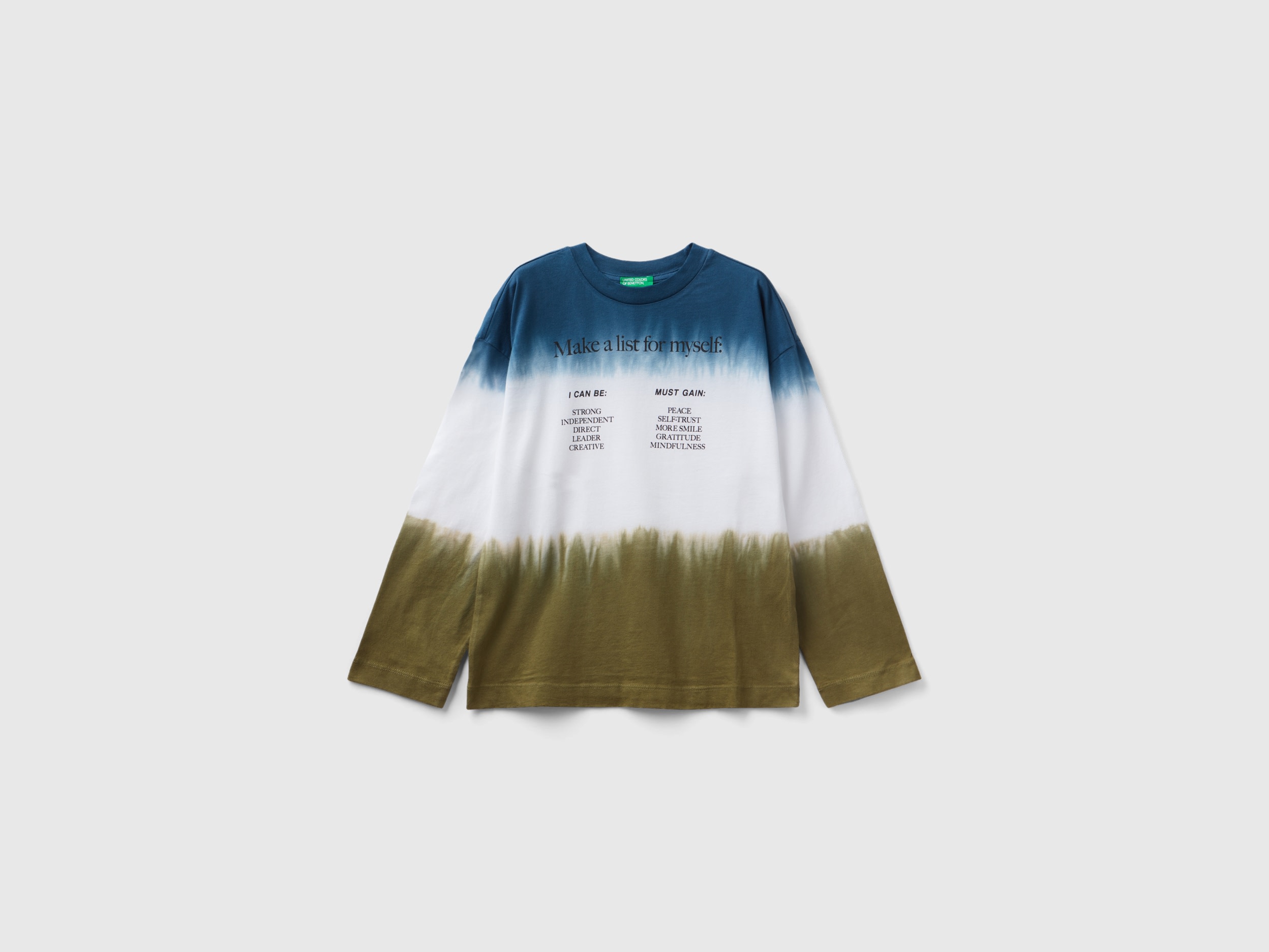 Benetton, Dip-dye T-shirt With Print, size 2XL, Multi-color, Kids