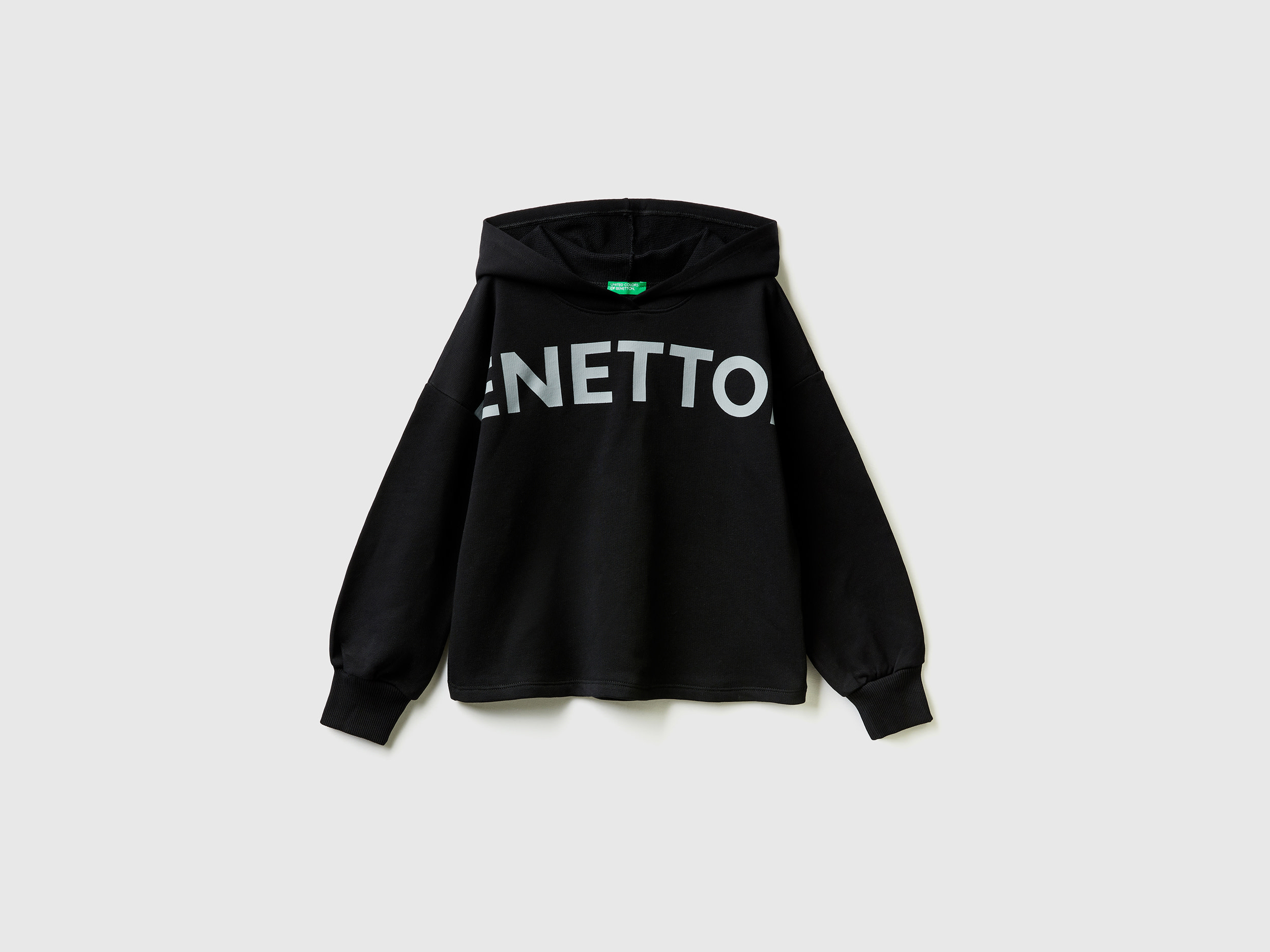 Benetton, Oversized Fit Hoodie, size XL, Black, Kids