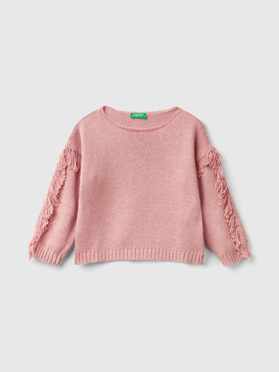 Benetton, Sweater With Fringe, Pink, Kids