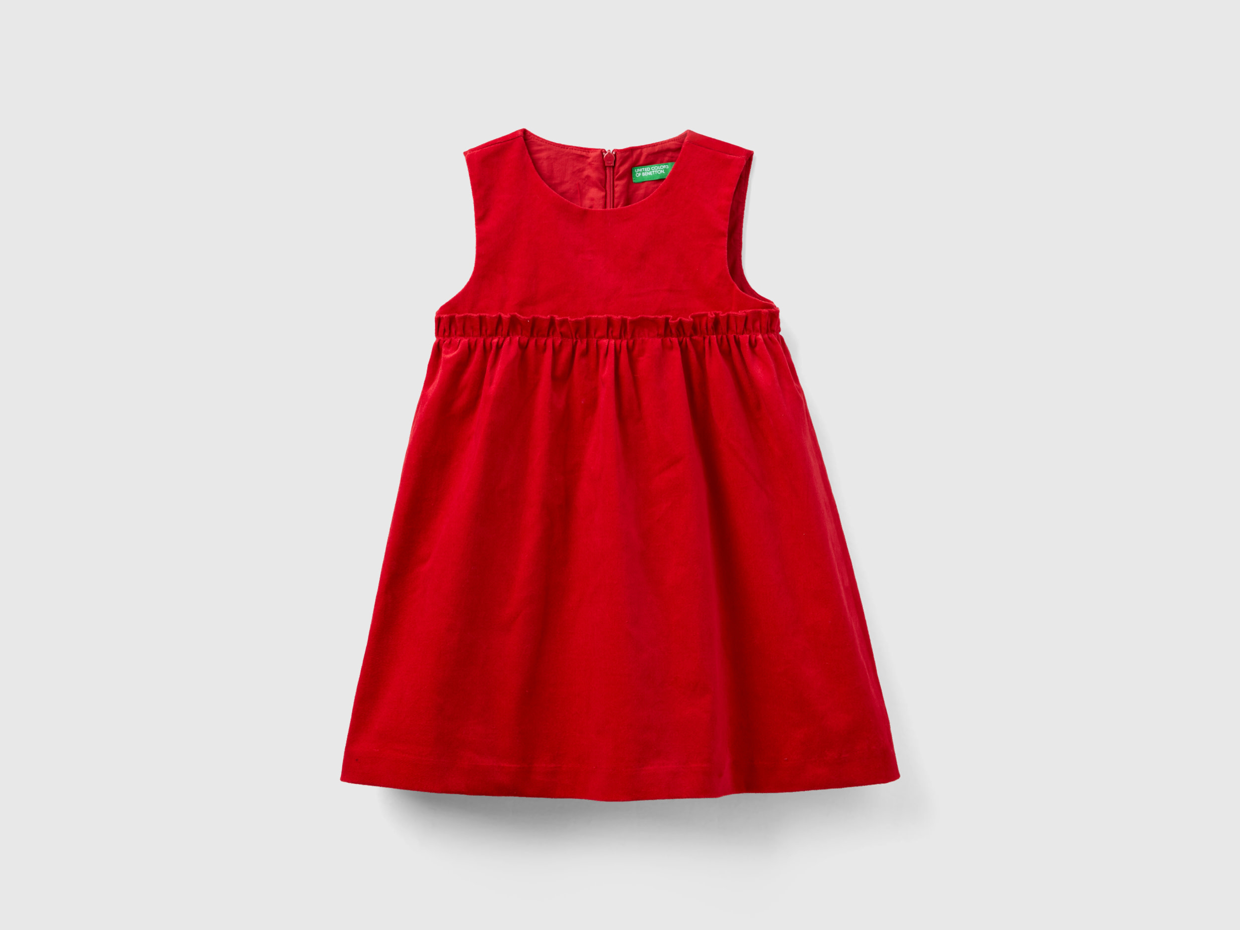 Benetton, Smooth Velvet Dress, size 2-3, Red, Kids