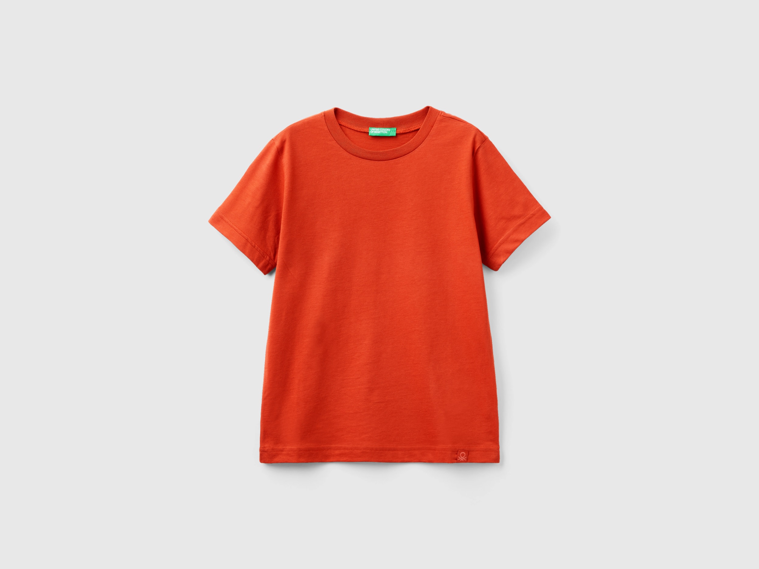Image of Benetton, Organic Cotton T-shirt, size XL, Brick Red, Kids