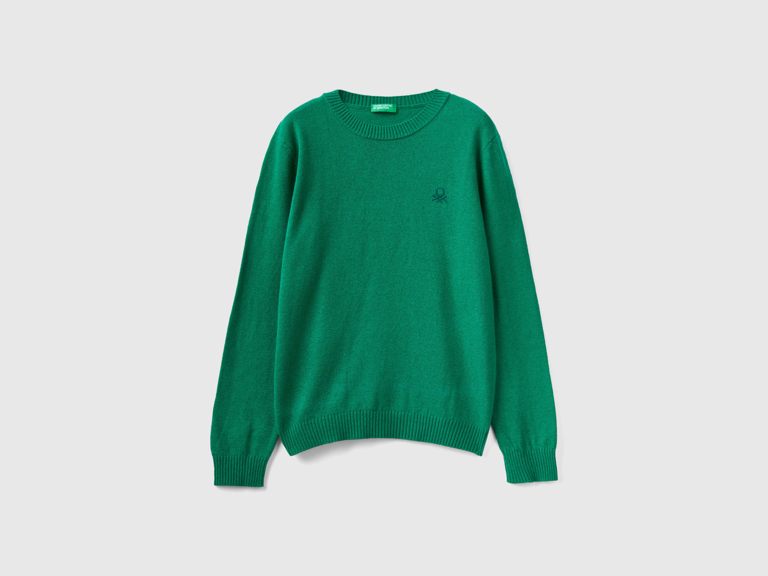 Benetton, Sweater In Cashmere And Wool Blend, size 2XL, Green, Kids
