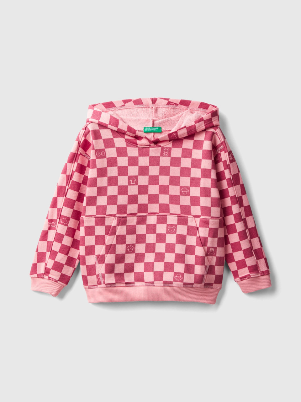 Benetton, Checkered Hoodie, Multi-color, Kids