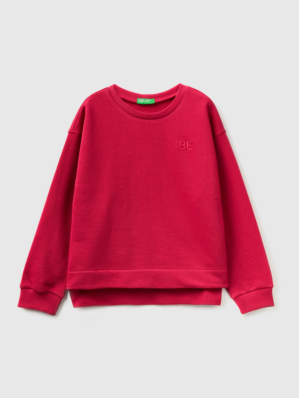 Benetton, Sweatshirt With be Embroidery, Cyclamen, Kids
