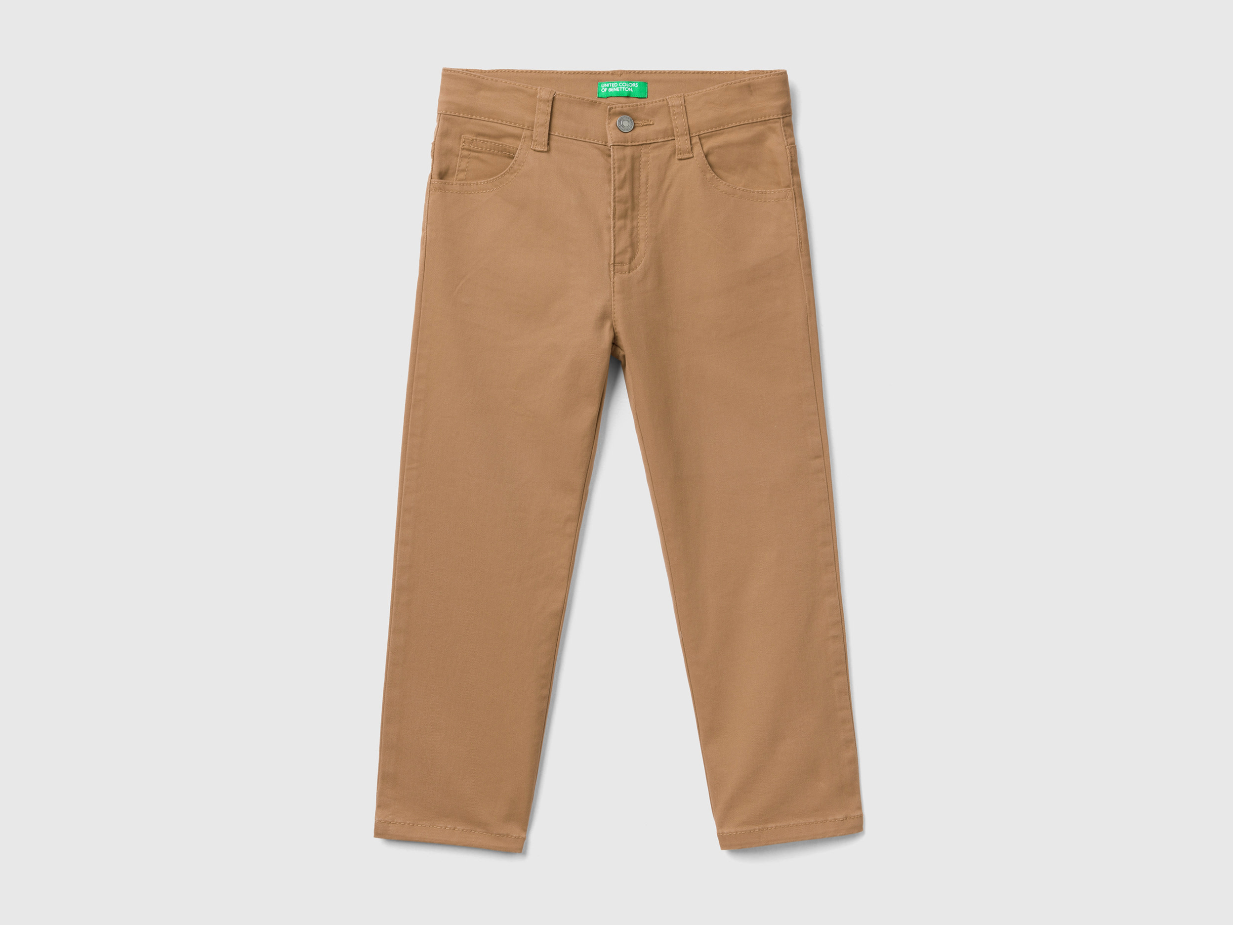 Benetton, Five-pocket Stretch Trousers, size 18-24, Beige, Kids