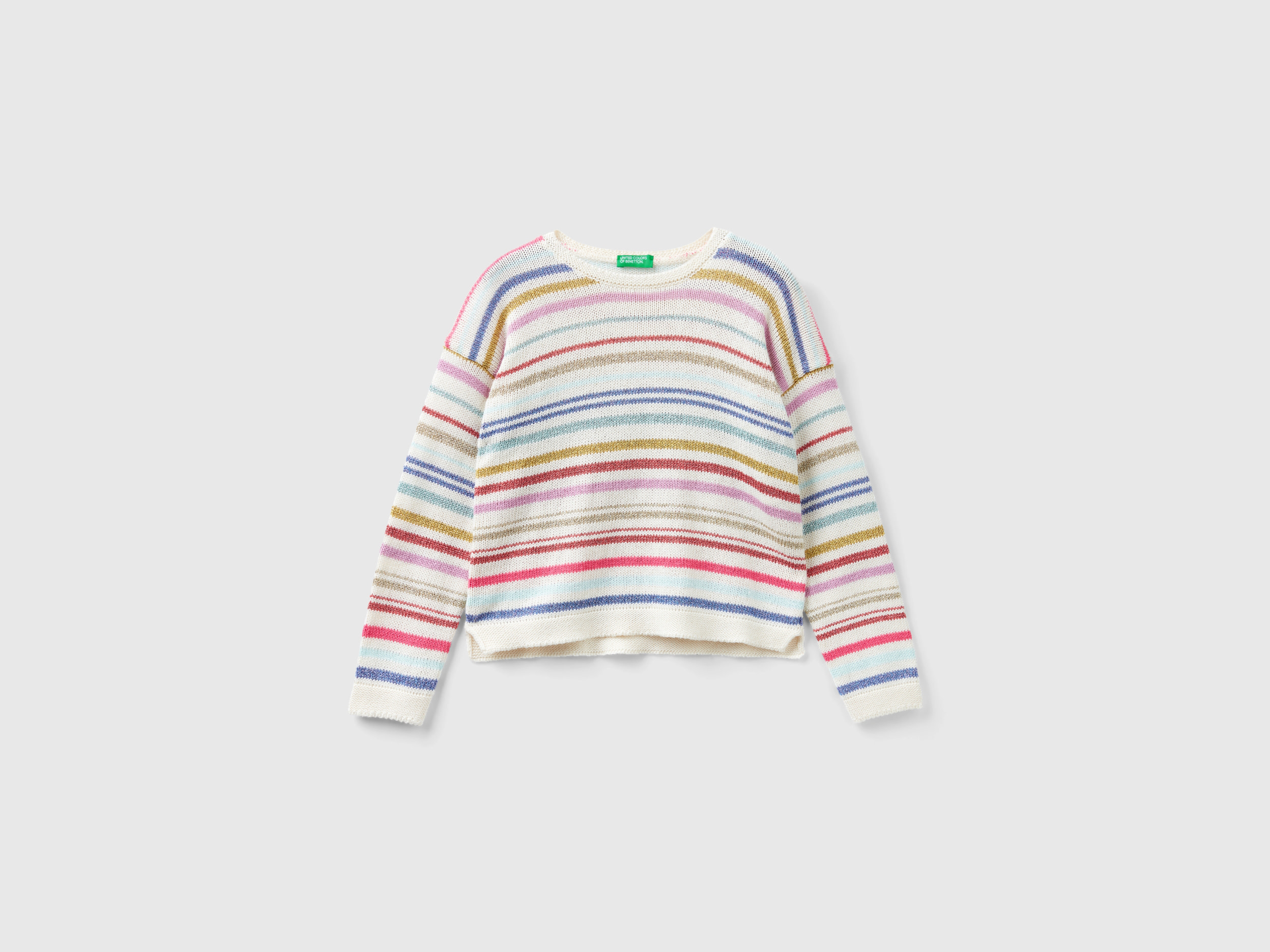 Benetton, Striped Sweater With Lurex, size S, Multi-color, Kids
