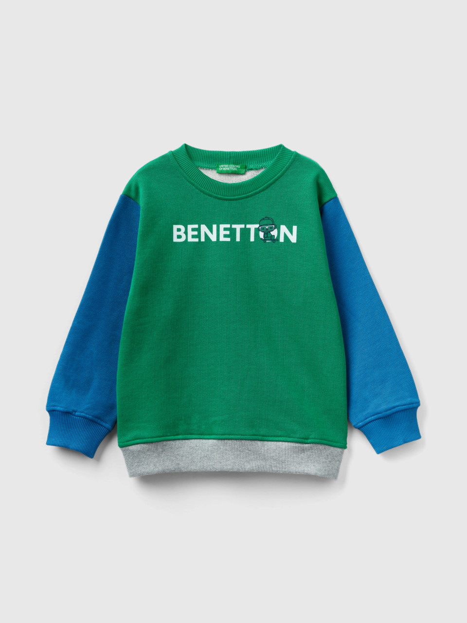 Benetton, Felpa 100% Cotone Biologico, Multicolore, Bambini