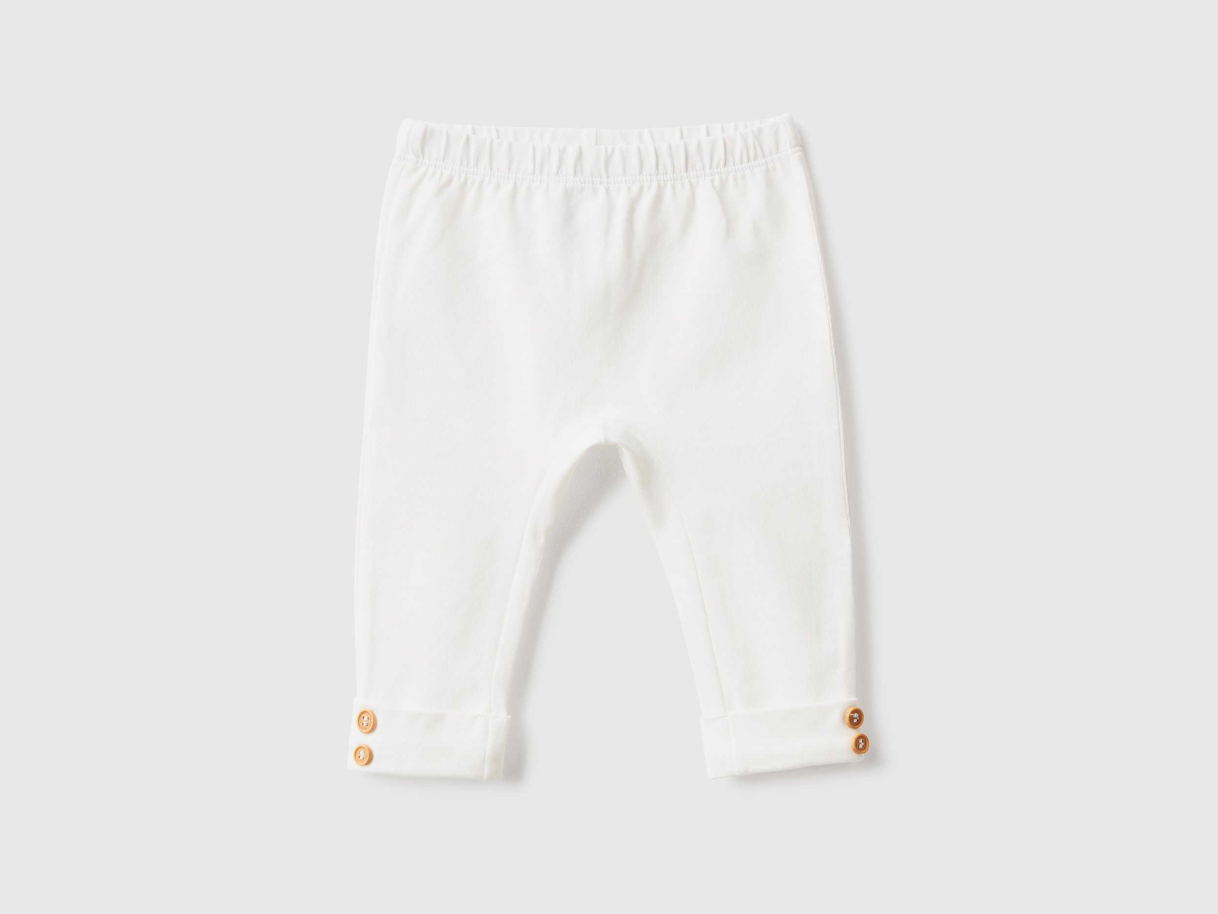 Benetton, Stretch Cotton Leggings, size 0-1, Creamy White, Kids