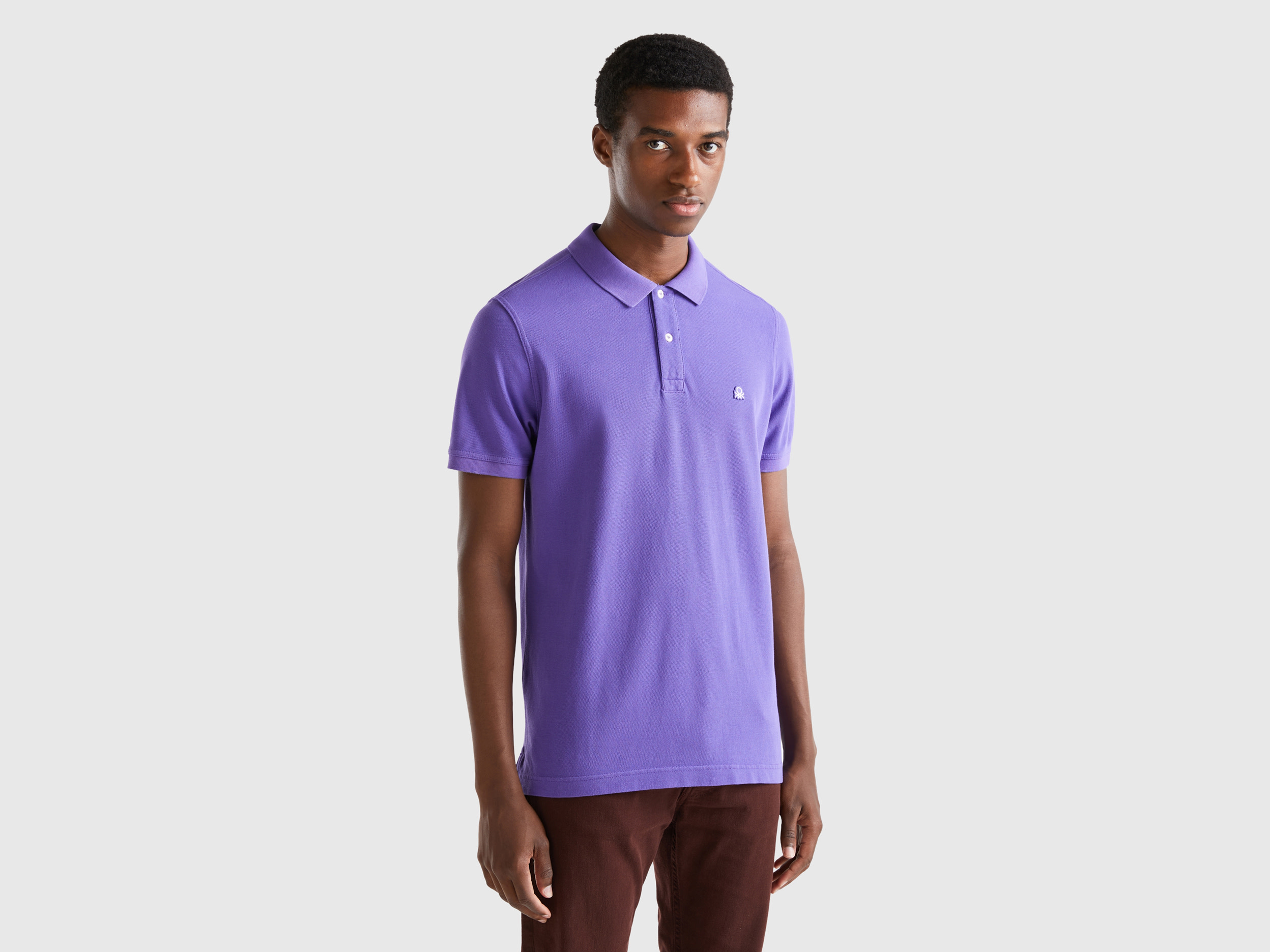 Benetton, Purple Regular Fit Polo, size XXXL, Violet, Men