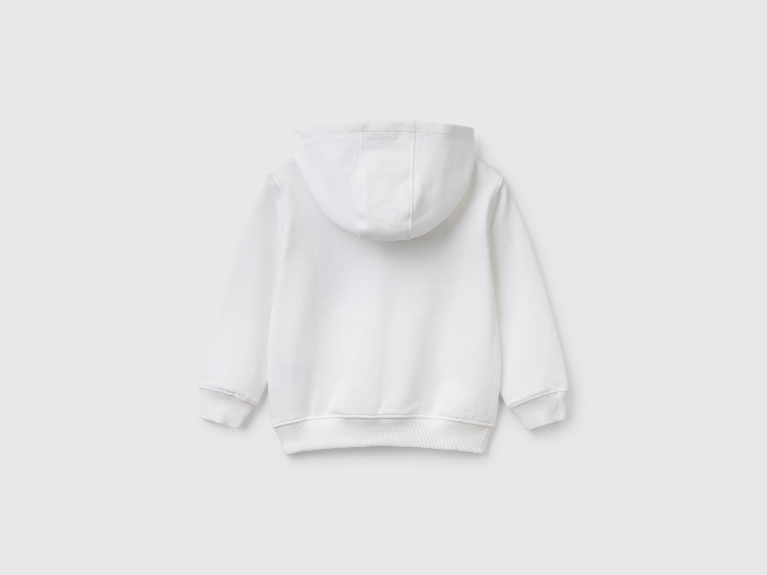 Benetton, Φούτερ Με Κουκούλα Από 100% Βαμβακερό, size 12-18, Λευκο, Παιδικά φωτογραφία