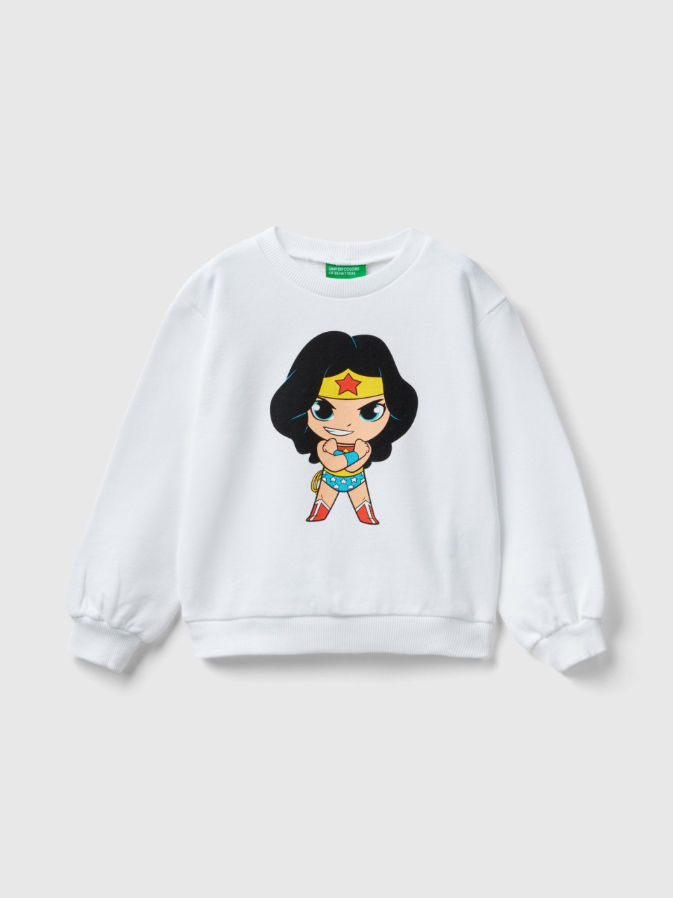 Benetton, Wonder Woman ©&™ Dc Comics Sweatshirt, White, Kids