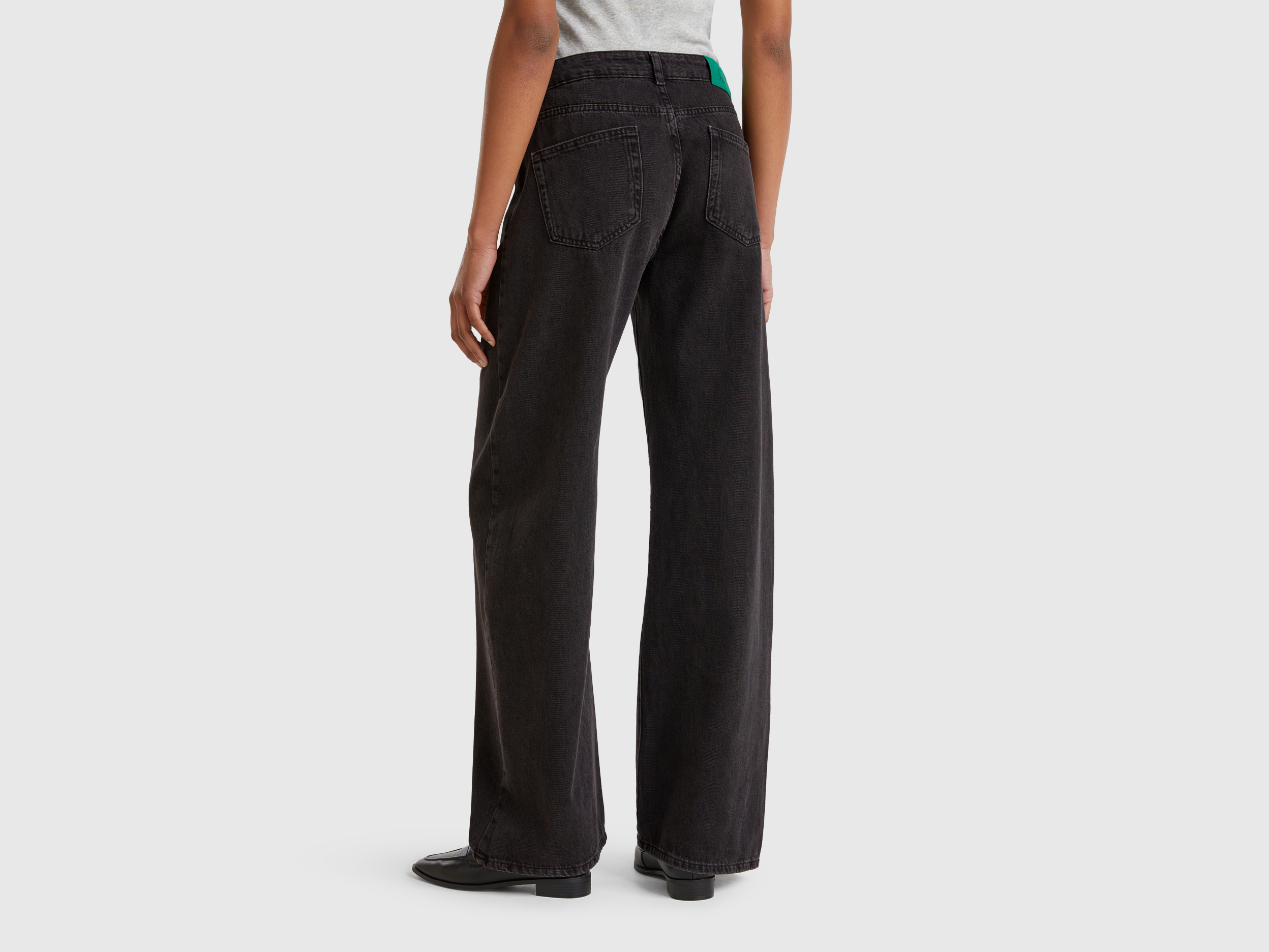Benetton, Τζιν Wide Fit, size 33, Μαυρο, Γυναικεία φωτογραφία