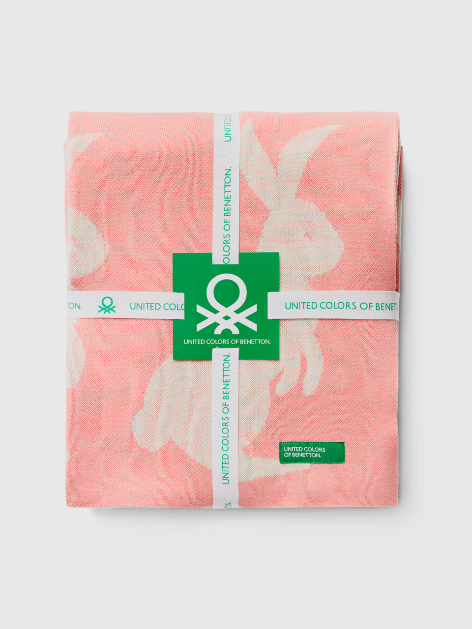 Benetton, Decke Mit Häschenmuster, Pink, unisex