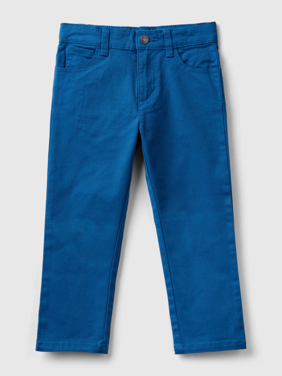 Benetton, Five-pocket Slim Fit Trousers, Blue, Kids