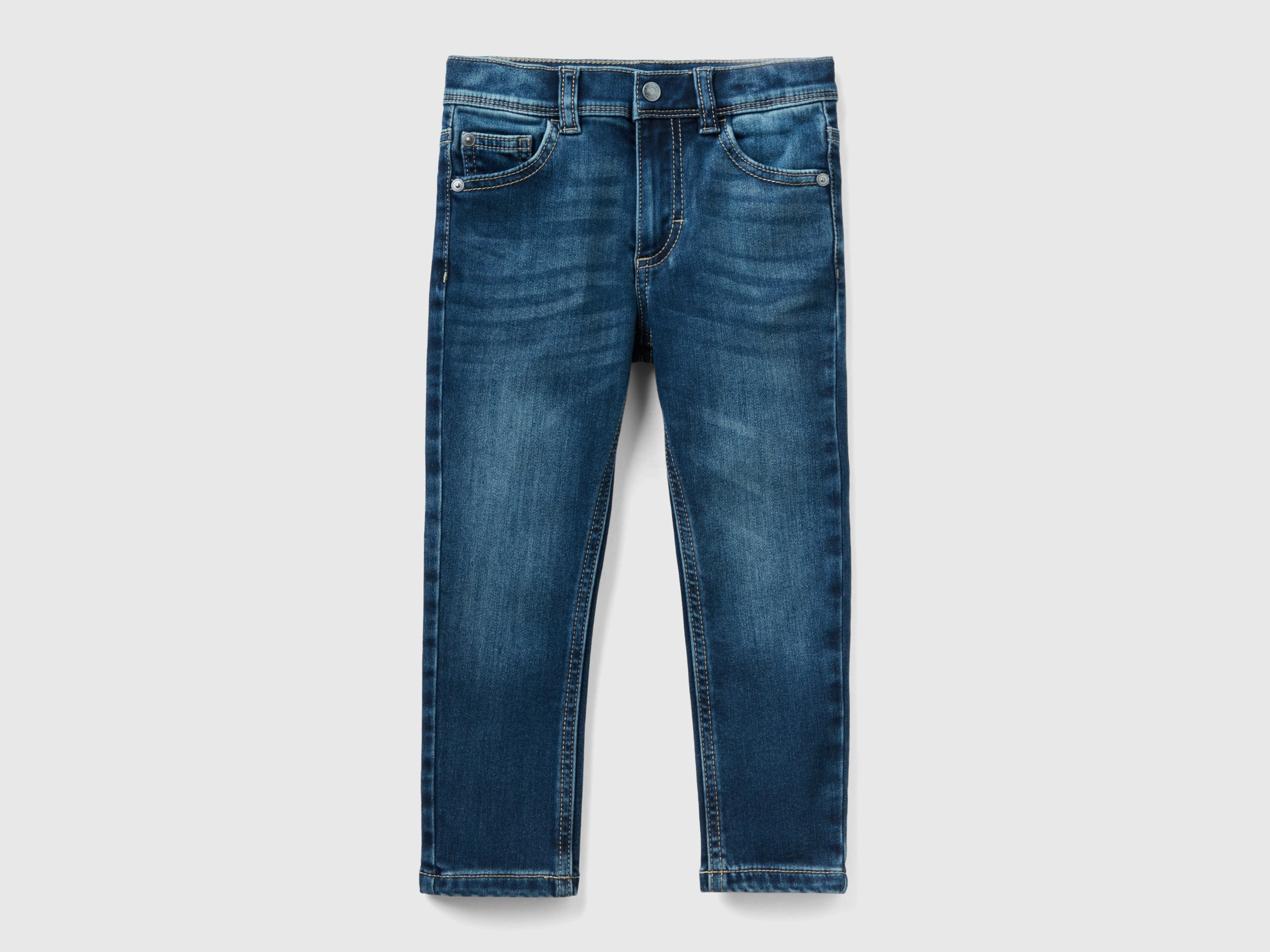 Benetton, Jeans Termici Skinny Fit, Blu, Bambini