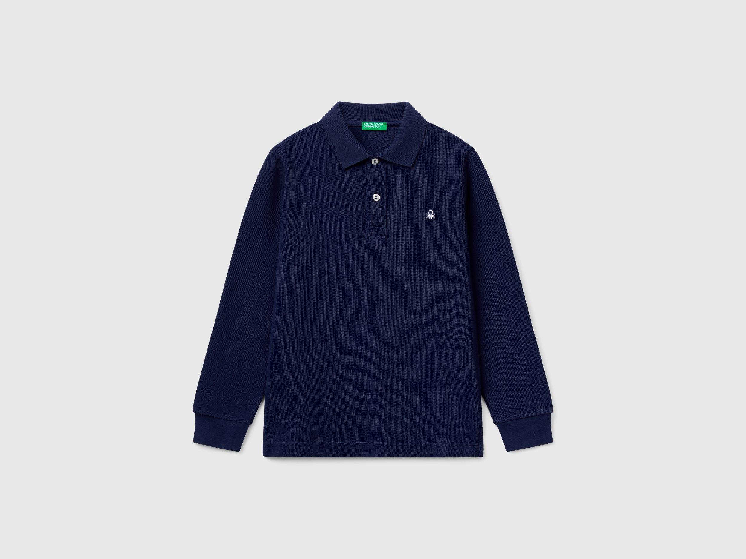 United Colors of Benetton Benetton, Πόλο Μακρυμάνικο Από Βαμβακερό, size L, Σκουρο Μπλε, Παιδικά