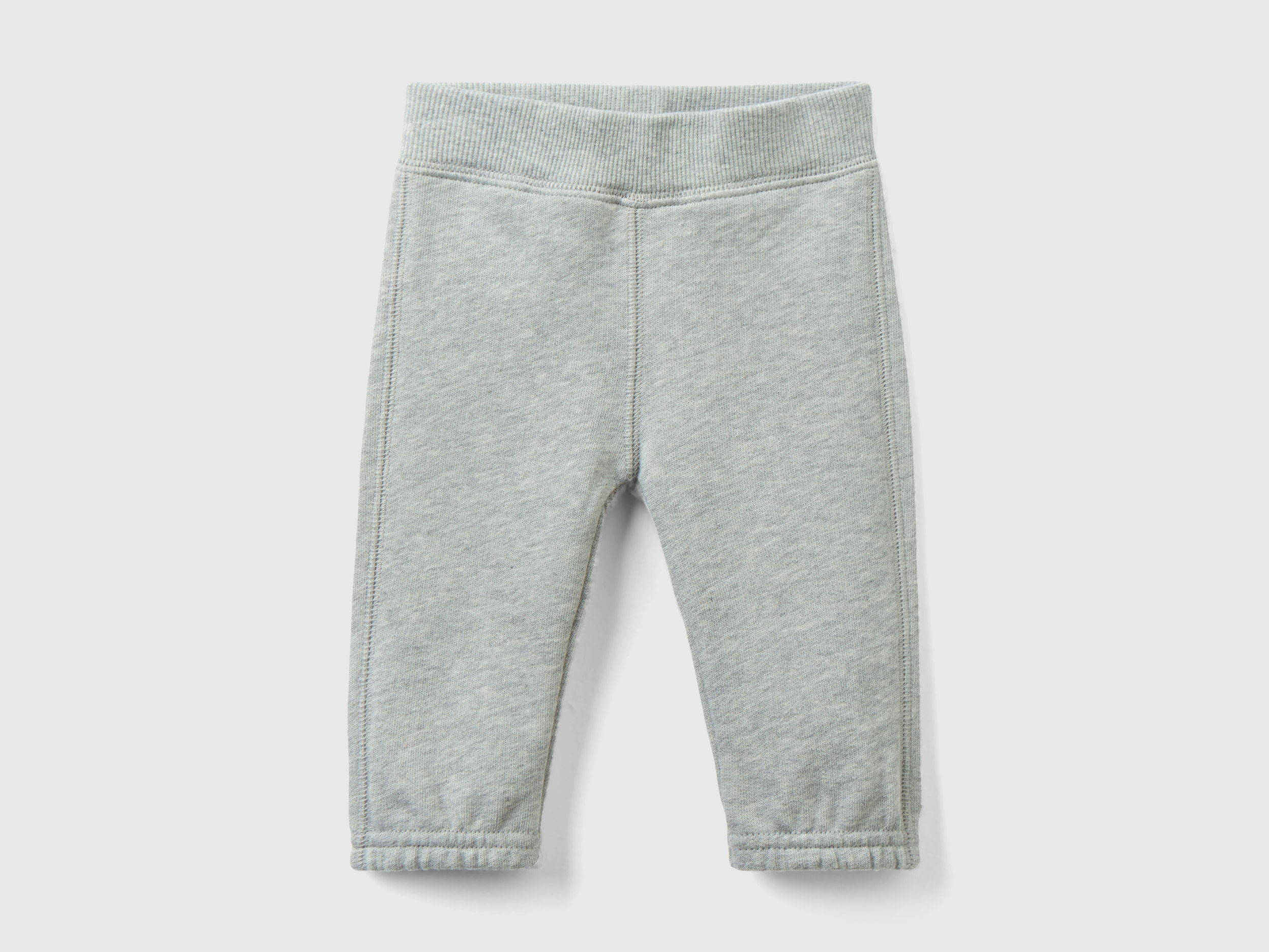 benetton, sweatpants in organic cotton, size 3-6, light gray, kids