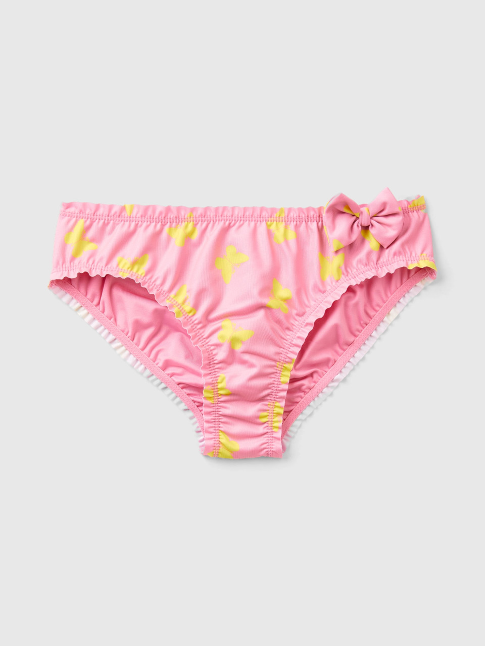 Benetton, Pink Swim Trunks With Butterfly Pattern, Pink, Kids