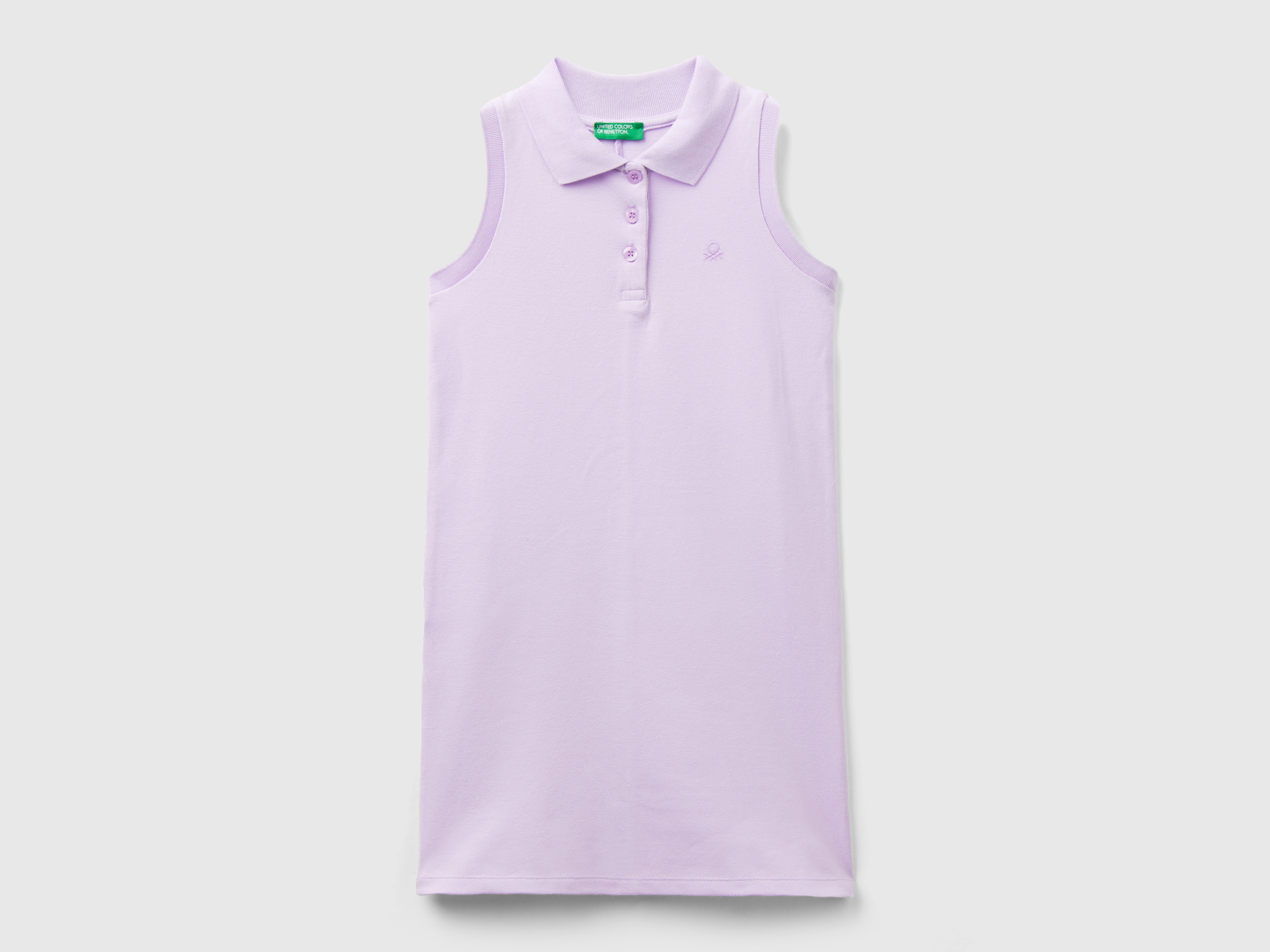 Image of Benetton, Sleeveless Polo-style Dress, size M, Lilac, Kids