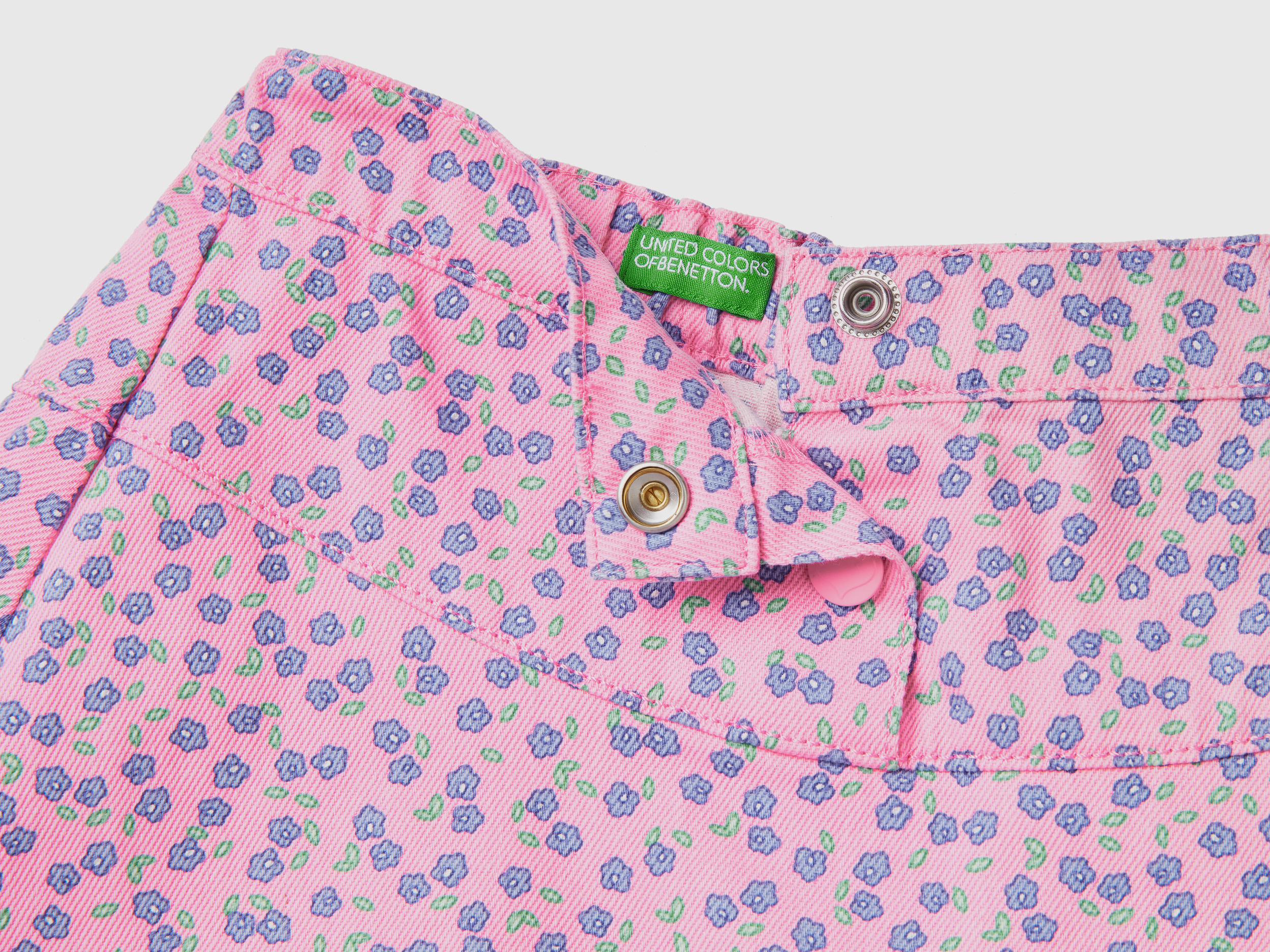 Benetton, Floral Miniskirt, Taglia 12-18, Pink, Kids