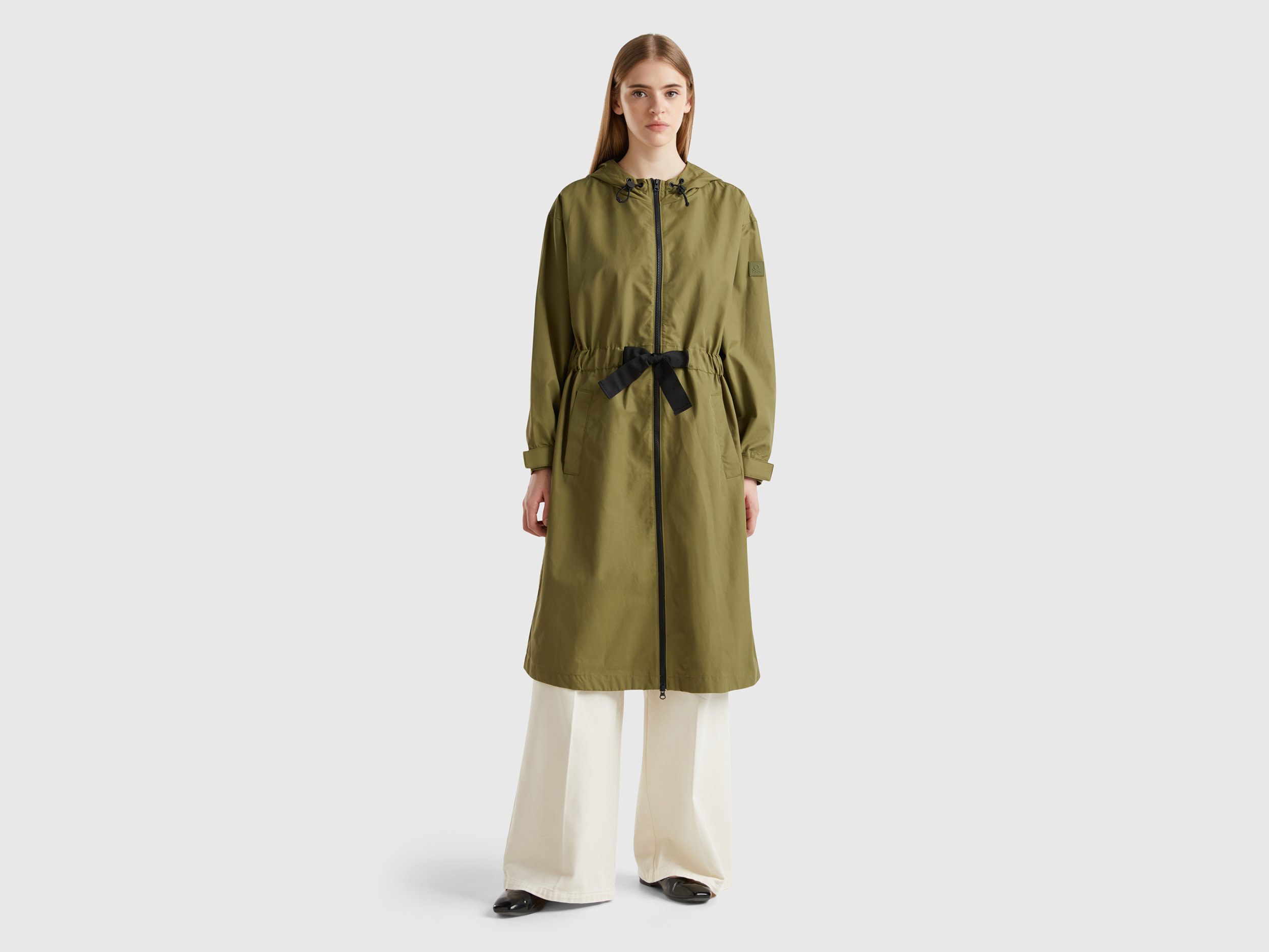 Benetton, Parka In Misto Cotone E Nylon 