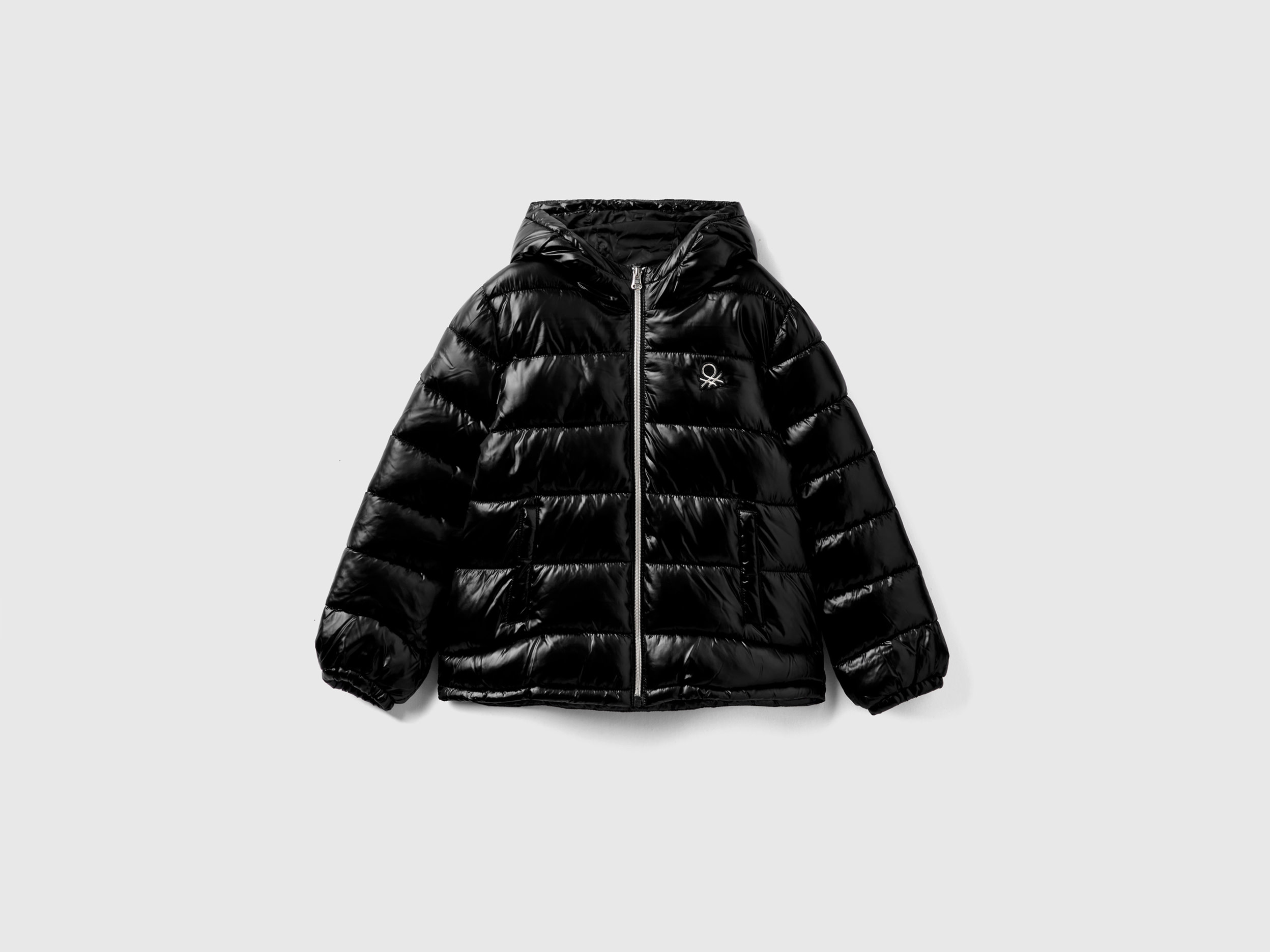 Benetton, Shiny Puffer Jacket, size XL, Black, Kids
