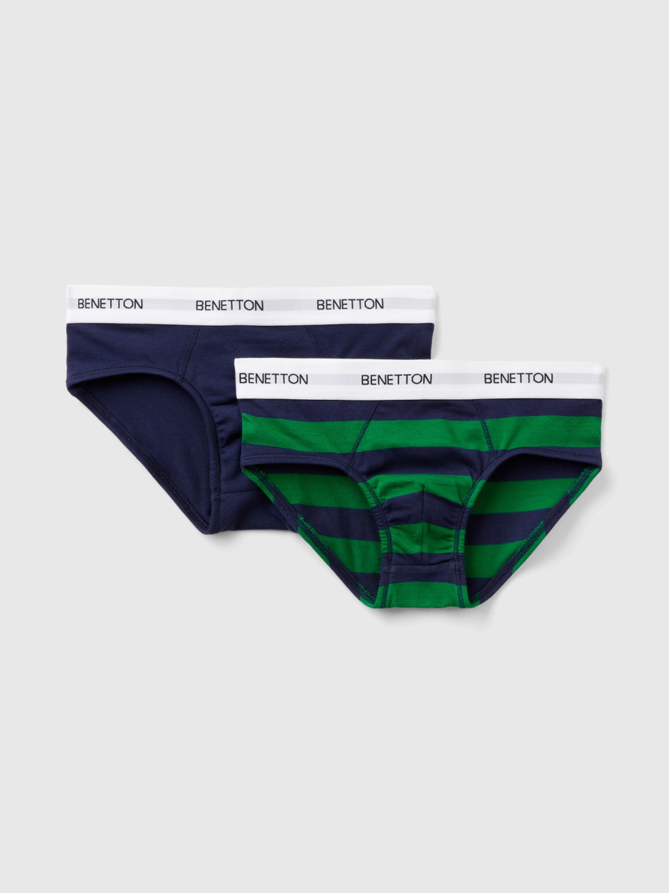 Benetton, Set Of Two Underwear In Stretch Cotton, Multi-color, Kids