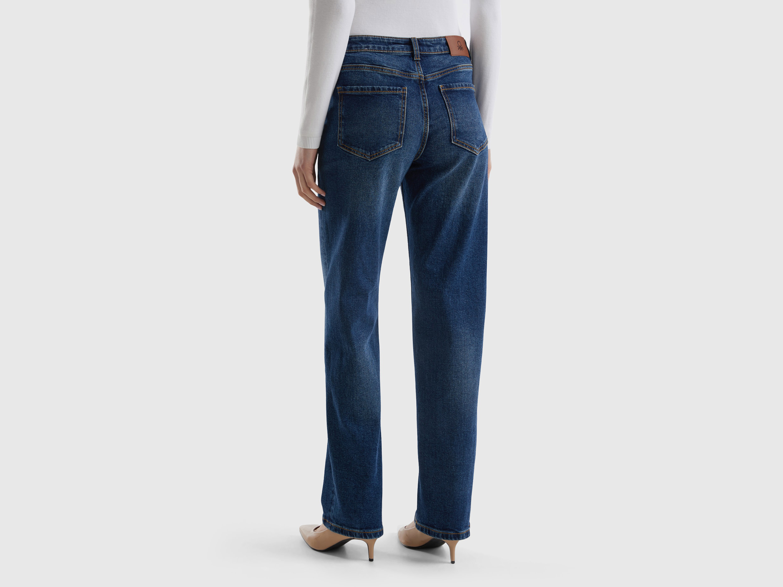 Benetton, Τζιν Straight, size 32, Μπλε, Γυναικεία φωτογραφία