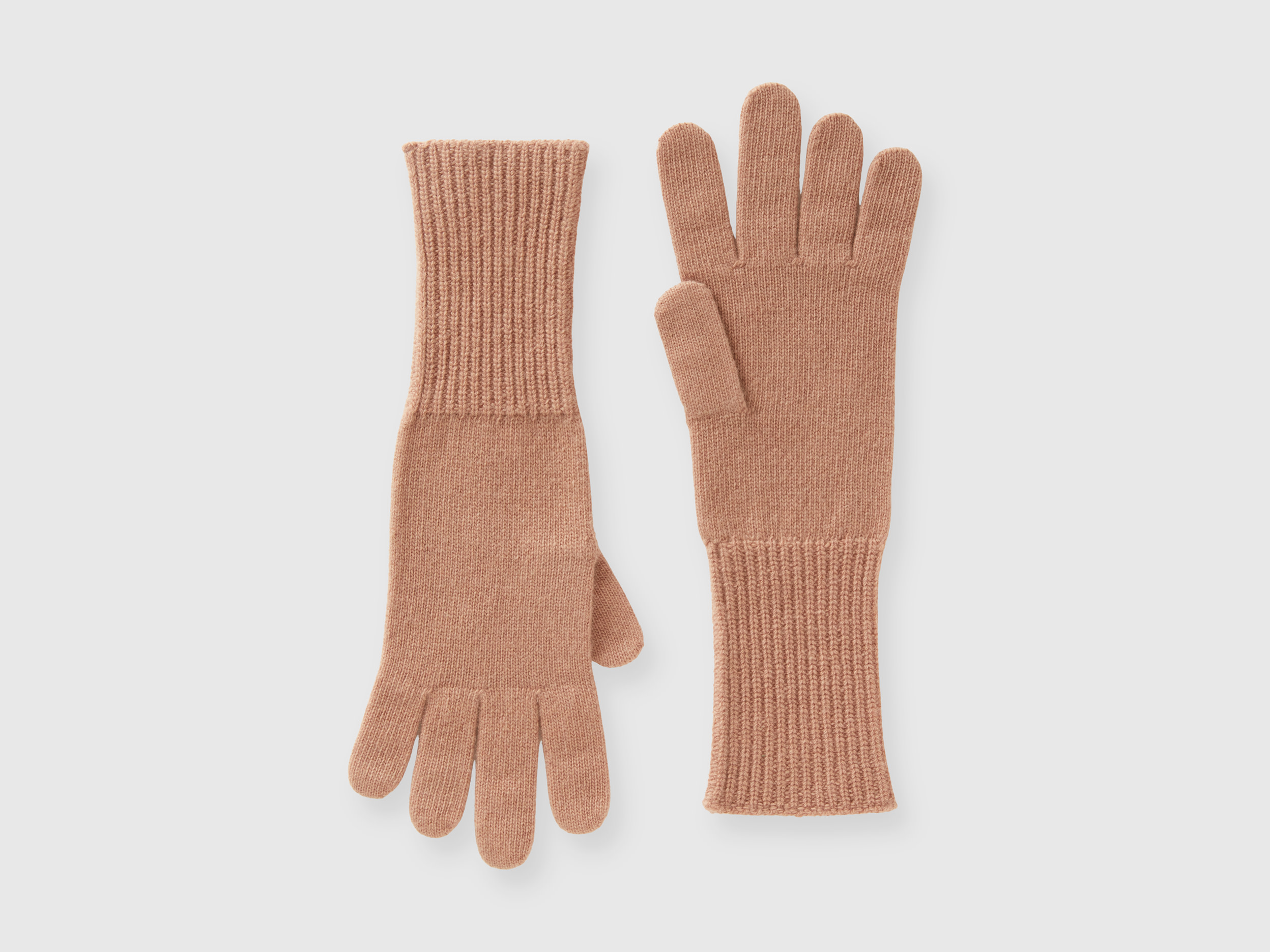 Benetton, Wool Blend Gloves, size OS, Camel, Women