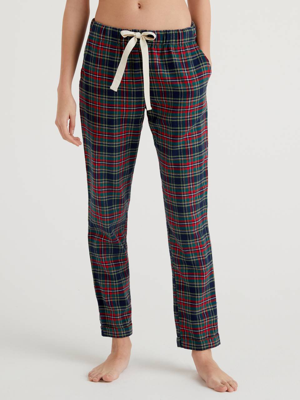 Benetton Checked cotton flannel trousers. 1
