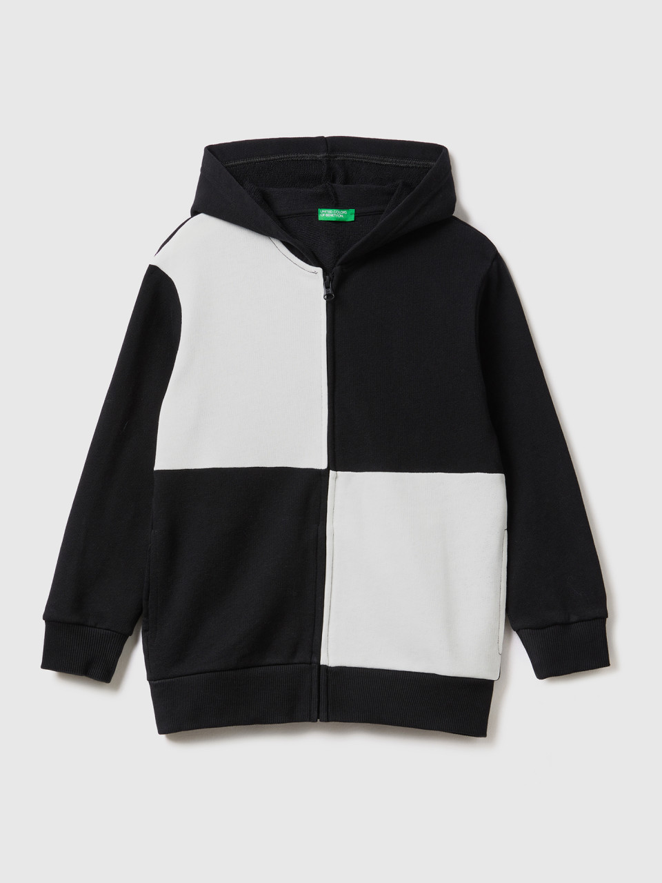 Benetton, Sweatshirt With Maxi Check, Black, Kids