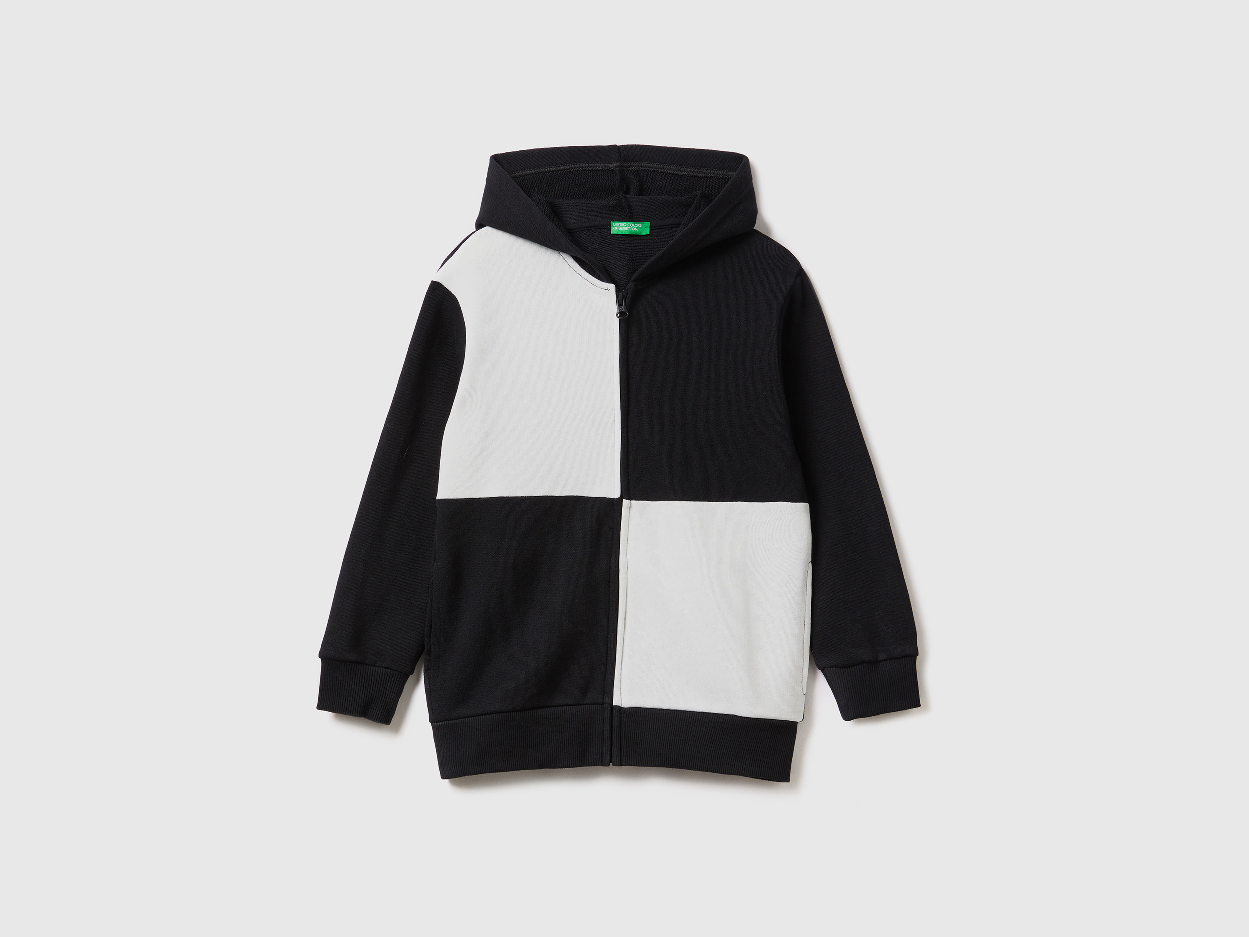Benetton, Sweatshirt With Maxi Check, size 3XL, Black, Kids